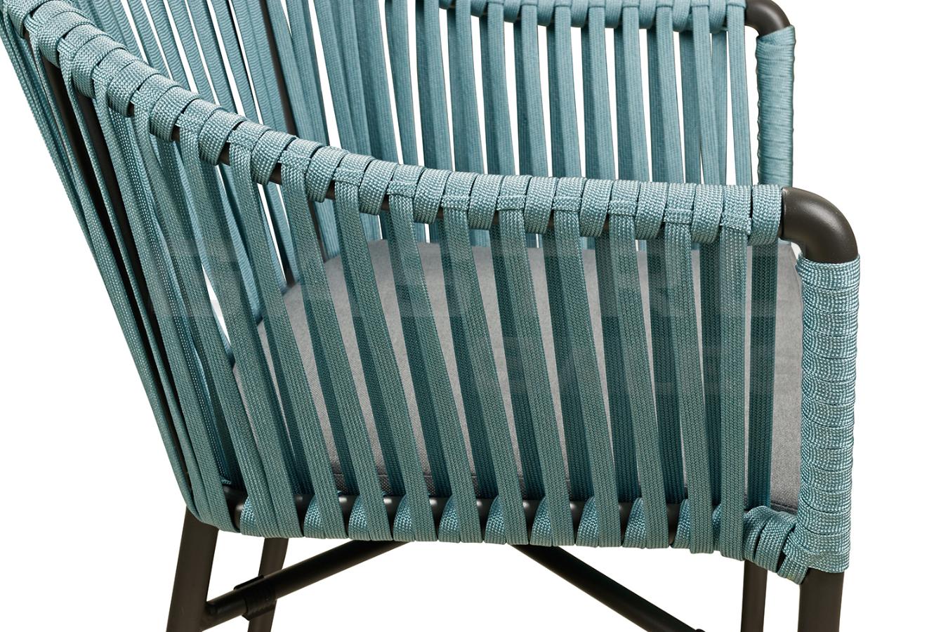Terrassensessel Reni, Textilen-Geflecht blue, Terrassensessel, Outdoorsessel - Armlehne