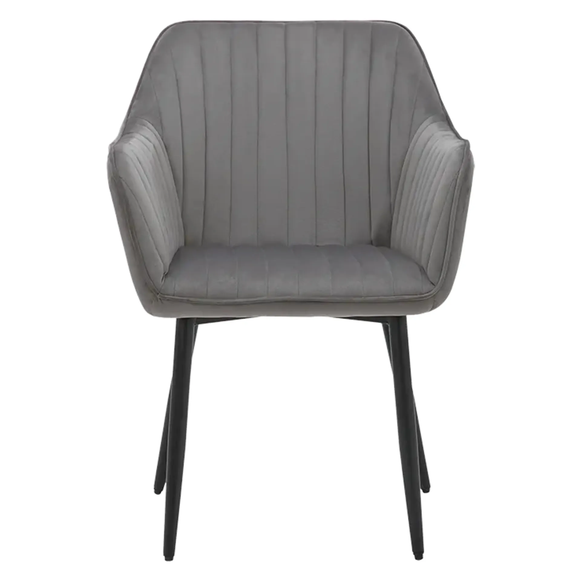 Stuhl Emil, Polster Grau, Gestell schwarz, Polsterstuhl, Factory Industrie Design