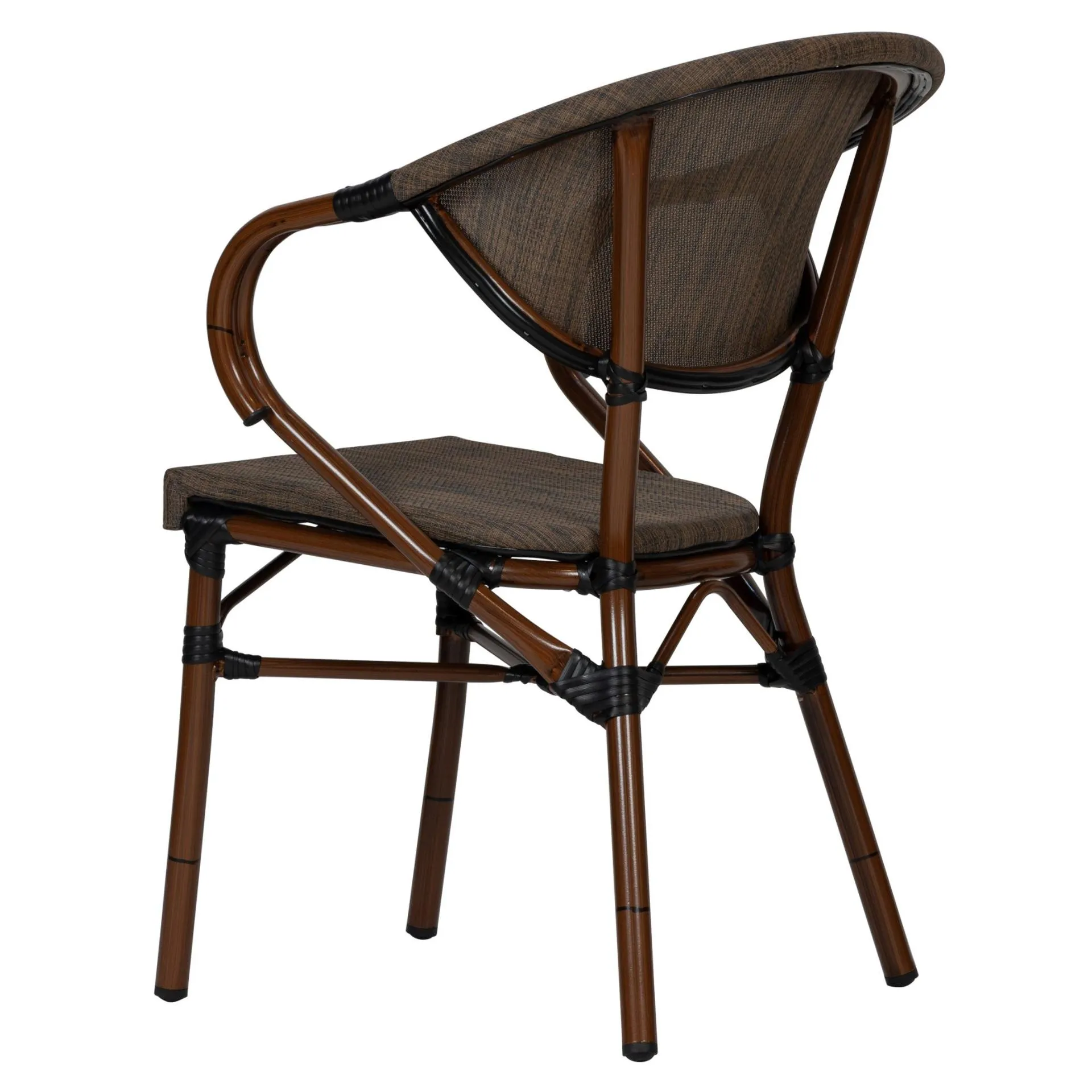Stuhl Nancy, Gewebe mixed, Textilen, Gestell classic Bambusoptik, Terrassenstuhl, Outdoorstuhl