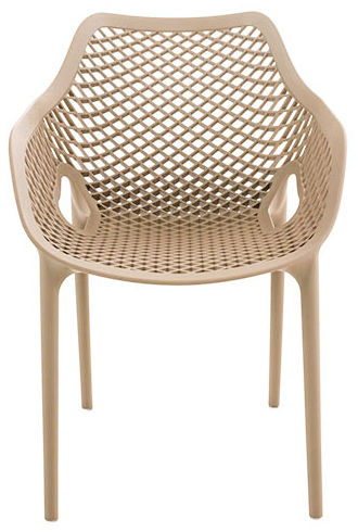 Air-AL-taupe-Front Sessel Air AL Taupe Fiberglas Polypropylen Terrassenstuhl Outdoorstuhl - Front