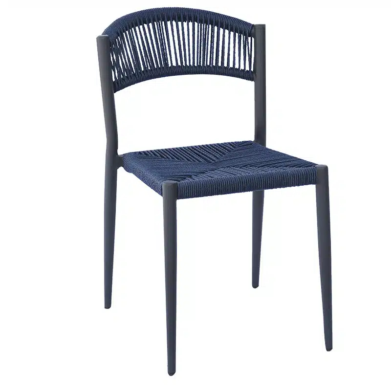 Stuhl Senna, Geflecht navy, Seilgeflecht in Binsenoptik, Terrassenstuhl, Outdoorstuhl Stuhl Senna, Geflecht navy, Seilgeflecht in Binsenoptik, Terrassenstuhl, Outdoorstuhl