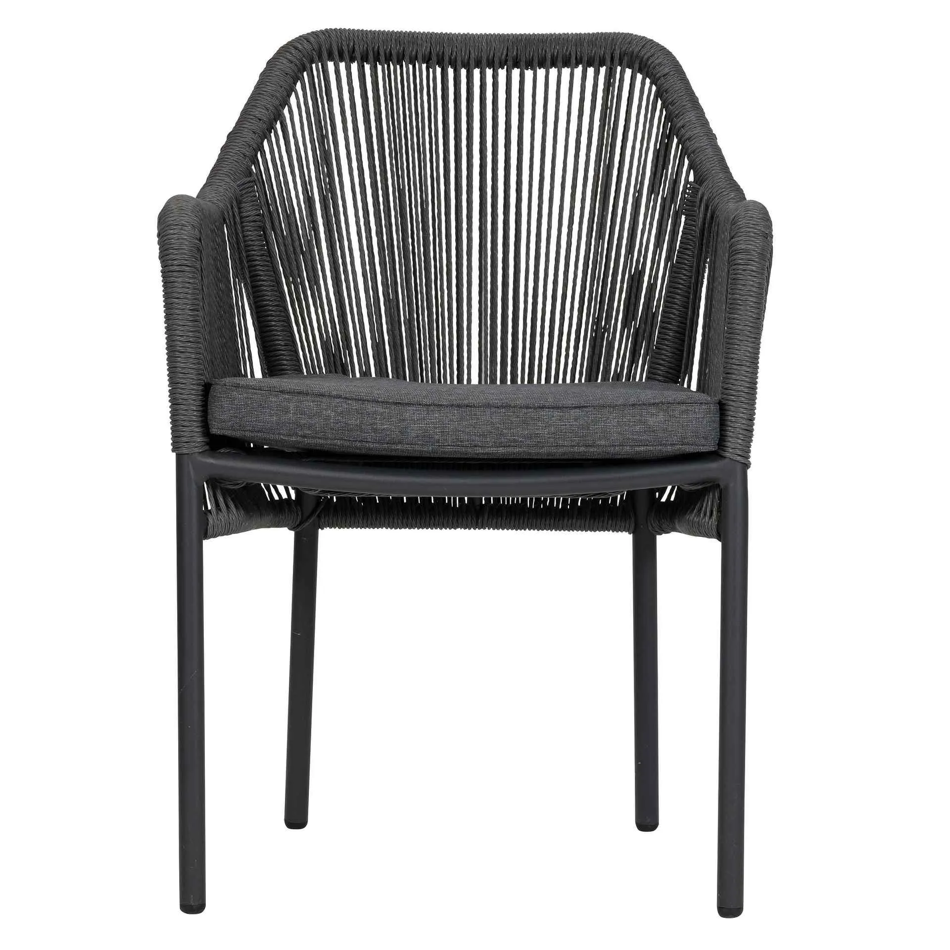 Sessel Marlis, Geflecht grey, Seilgeflecht, Terrassensessel, Outdoorsessel