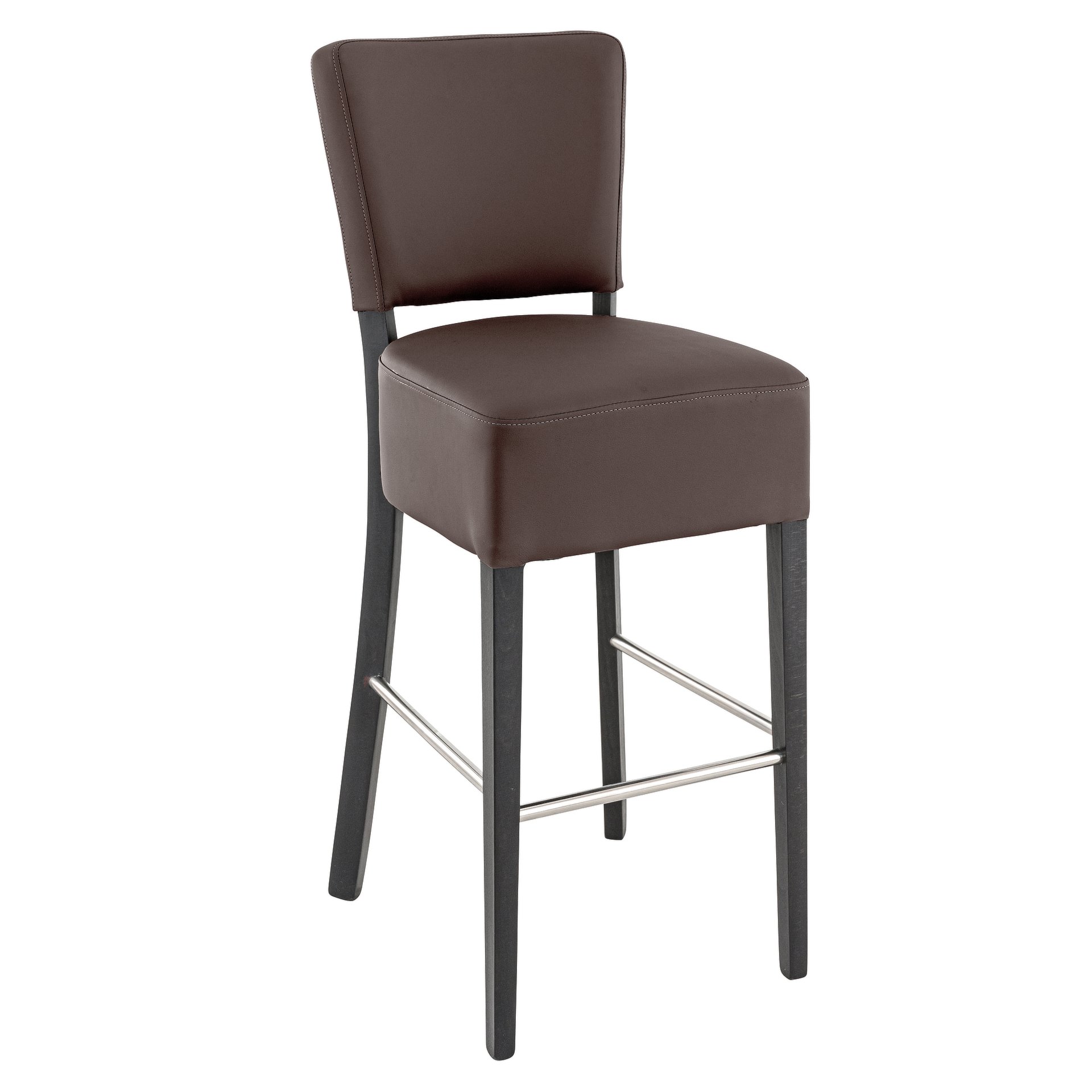 Hocker Hardy, Polster Choco, Wenge, Polsterbarhocker, Gastronomiebarhocker