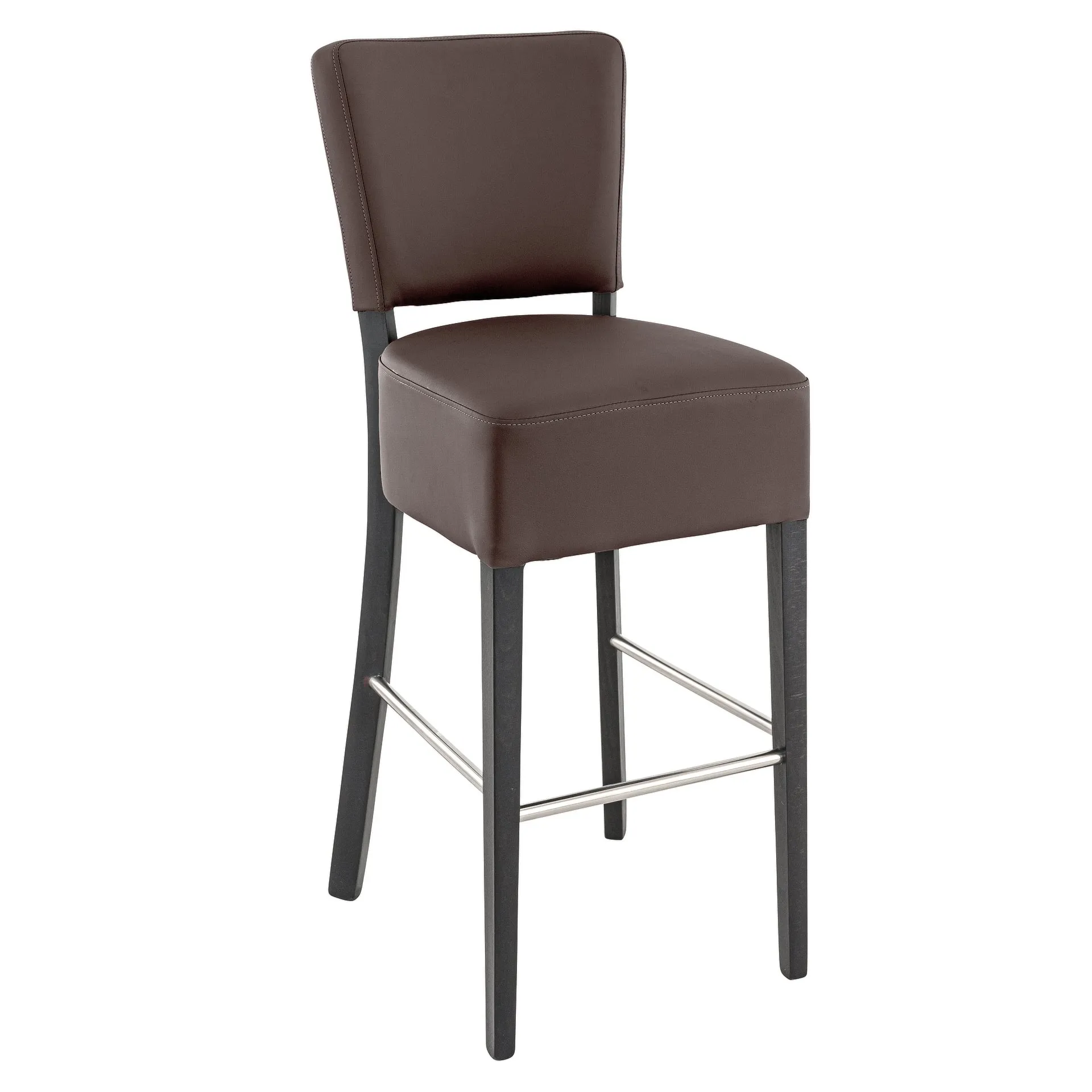 Hocker Hardy, Polster Choco, Wenge, Polsterbarhocker, Gastronomiebarhocker