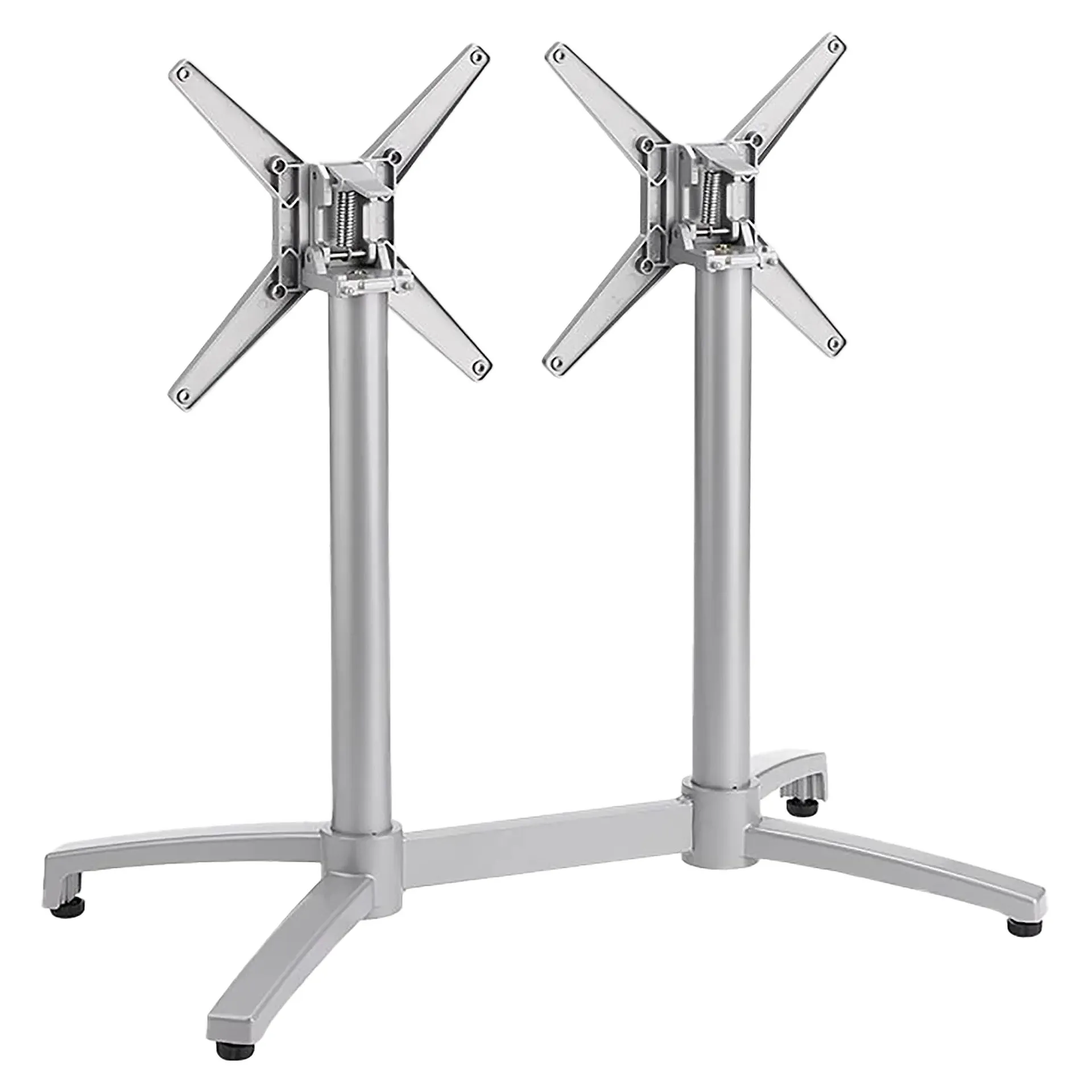 CLASSIC-Serie: Tischgestell Kalevi-2K klappbar, Aluminium silber pulverbeschichtet, Outdoor, Terrasse