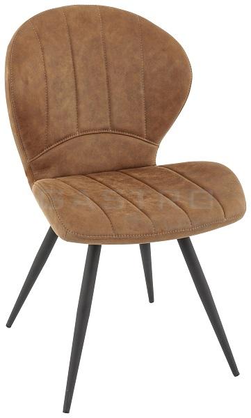 Gastronomiemöbel Gastronomiestühle Monika, Polster Cognac, Gestell Schwarz, Polsterstuhl, Factory Industrie Design Stuhl 