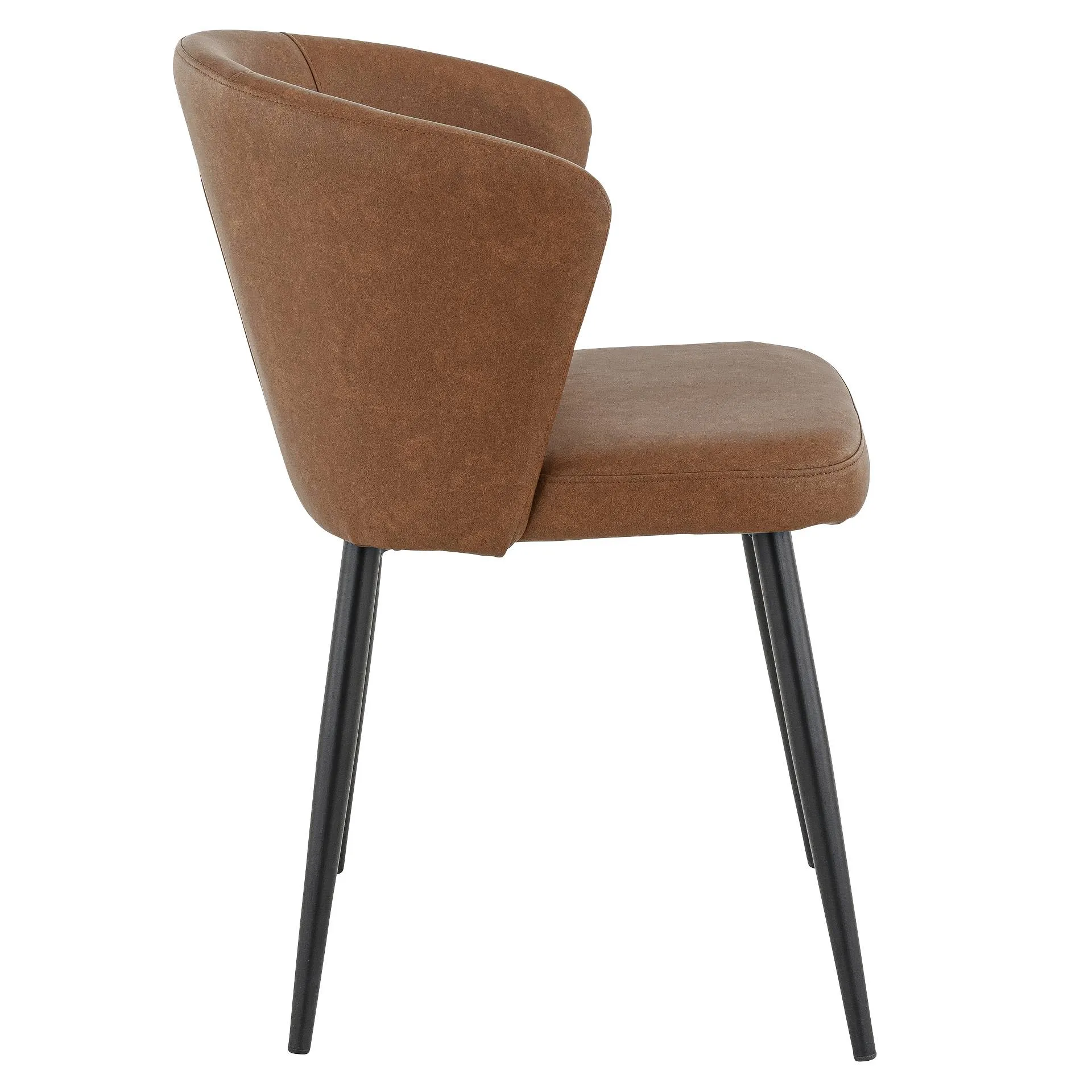 Stuhl Dimitri, Polster Cognac, Schwarz, Polsterstuhl, Factory Industrie Design