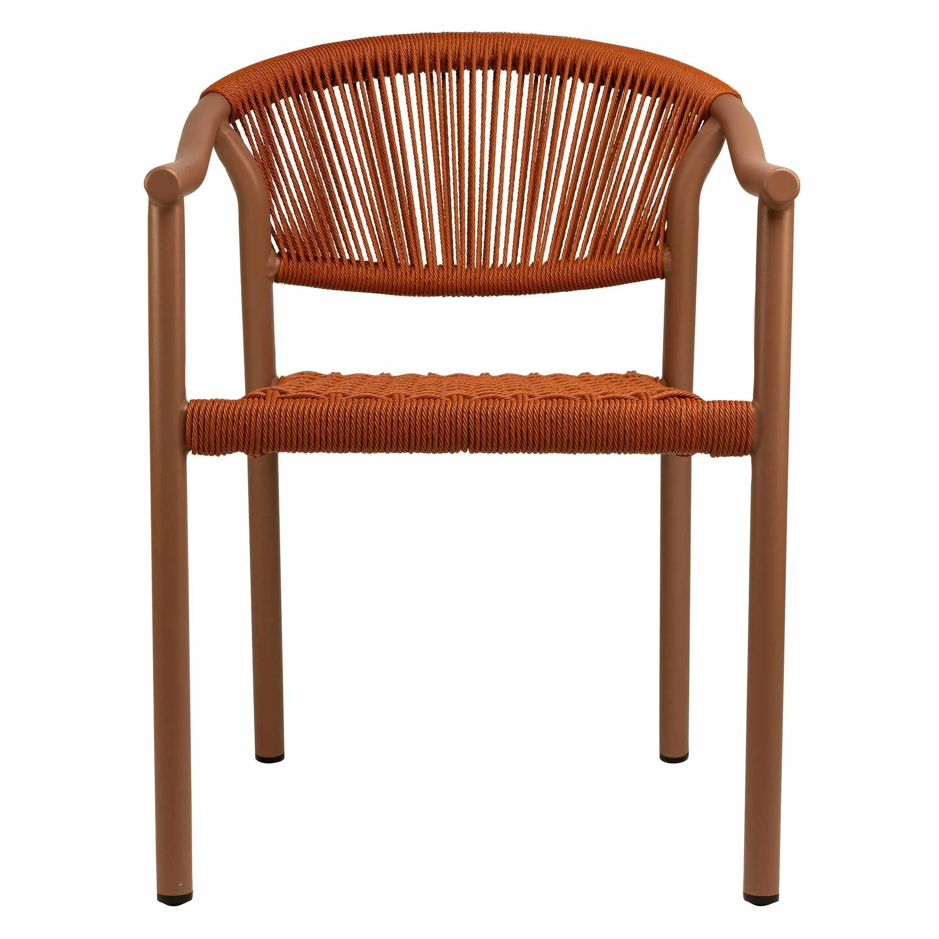 Stuhl Marlon, Geflecht orange, Seilgeflecht, Terrassenstuhl, Outdoorstuhl 