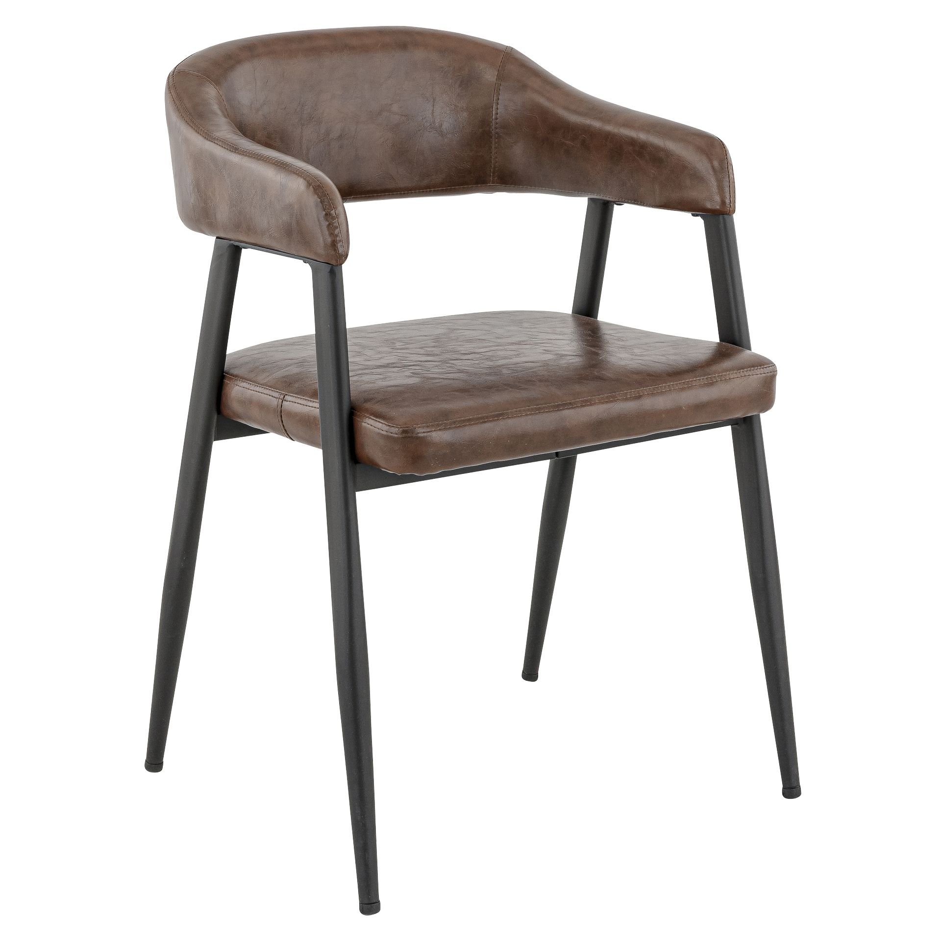 Stuhl Edgar, Polster Brown, Schwarz, Polsterstuhl, Factory Industrie Design