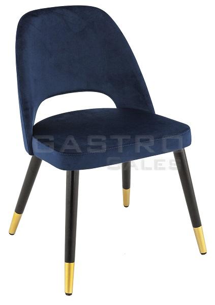 Gastronomiemöbel Gastronomiestuhl Item, Polster Blau, Schwarz, Polsterstuhl, Restaurantstuhl