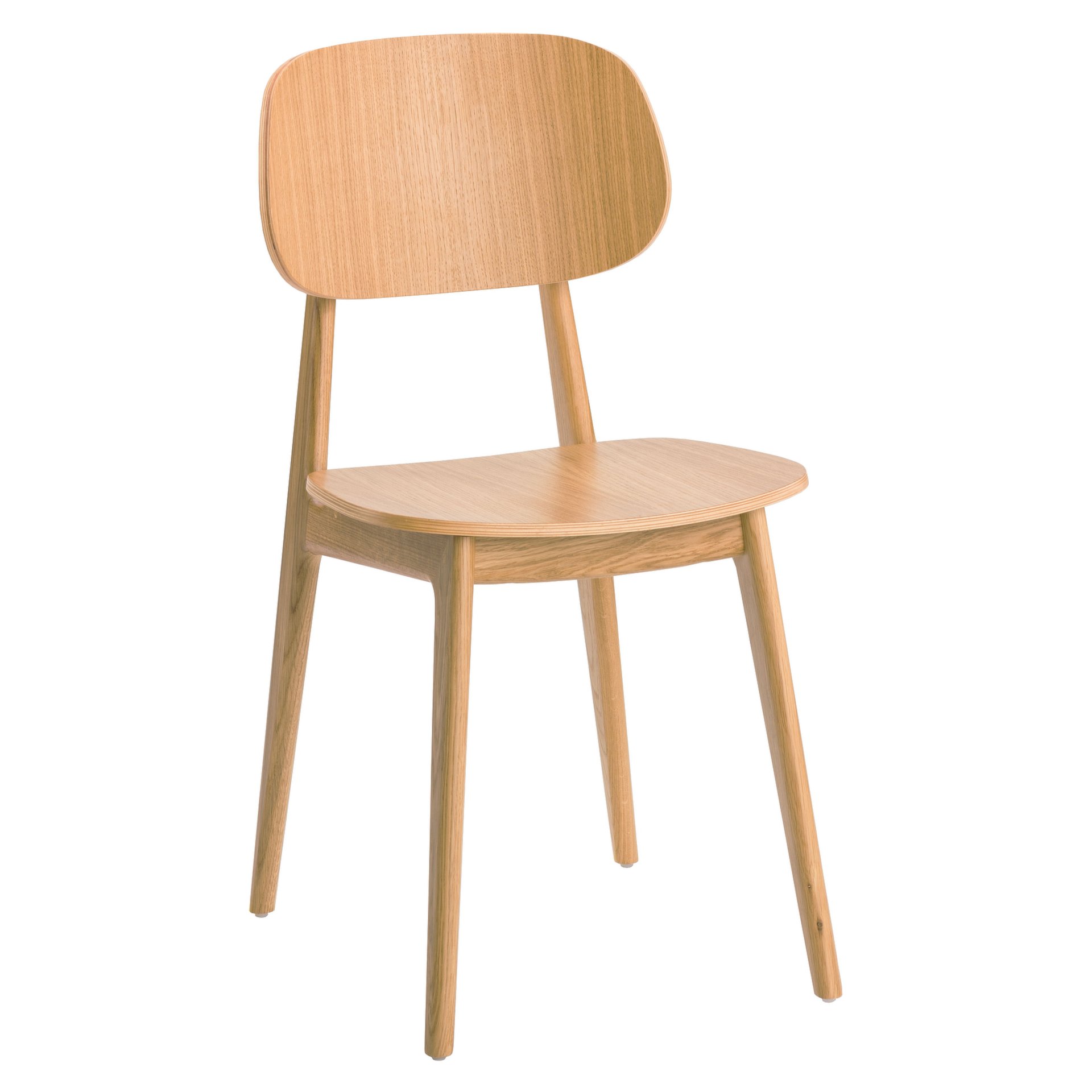 Stuhl Agata, Holzsitz, Eiche Natur, Holzstuhl, Gastronomiestuhl