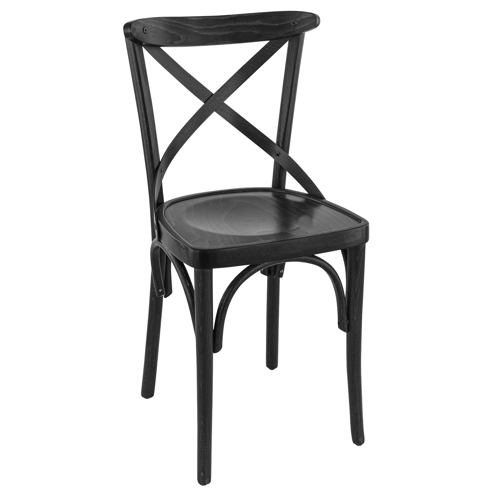 Stuhl Poldy, Holzsitz, schwarz, Holzstuhl, Bugholzstuhl, Kaffeehausstuhl