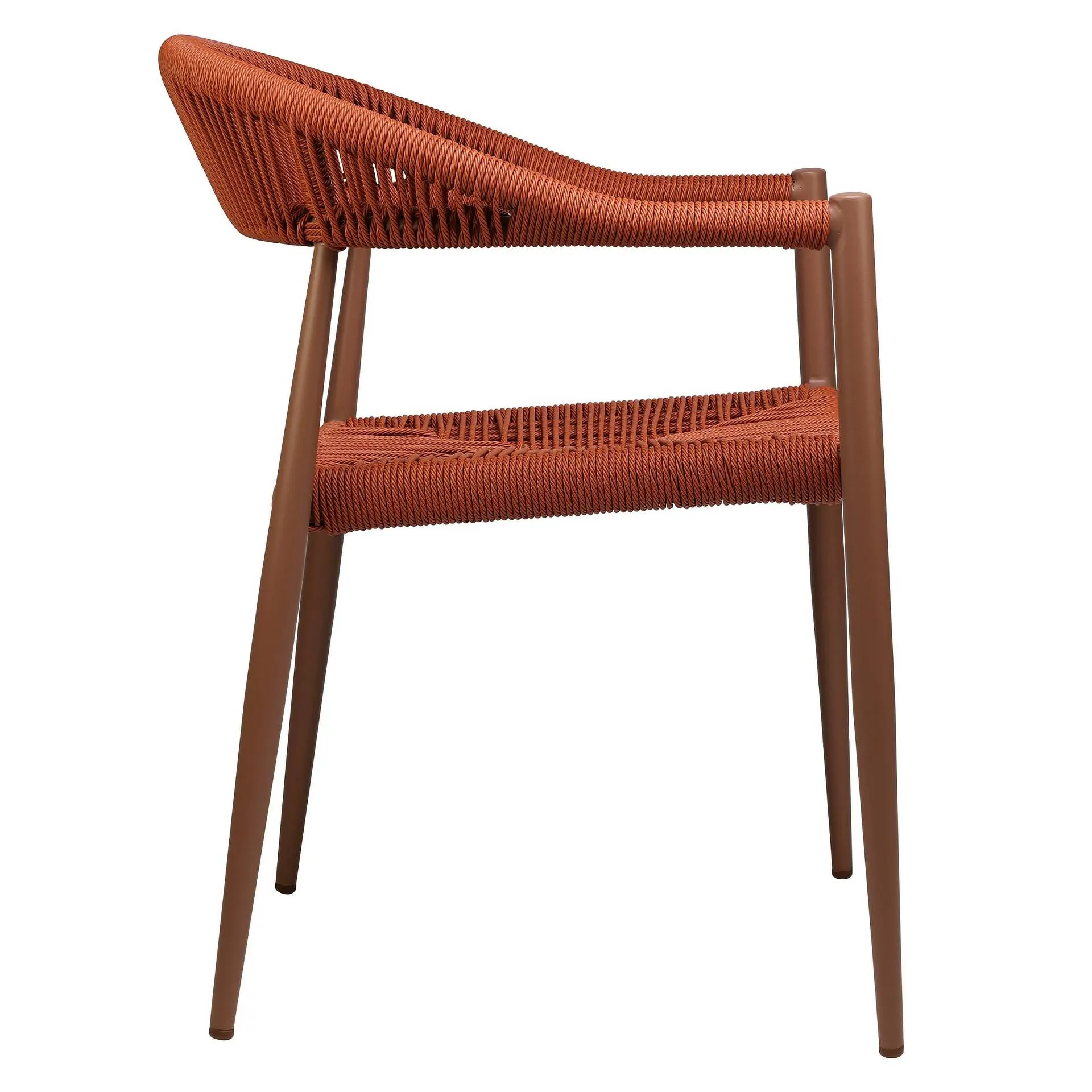 Sessel Nessa, Geflecht orange, Gestell orange, Seilgeflecht in Binsenoptik, Terrassensessel, Outdoorsessel