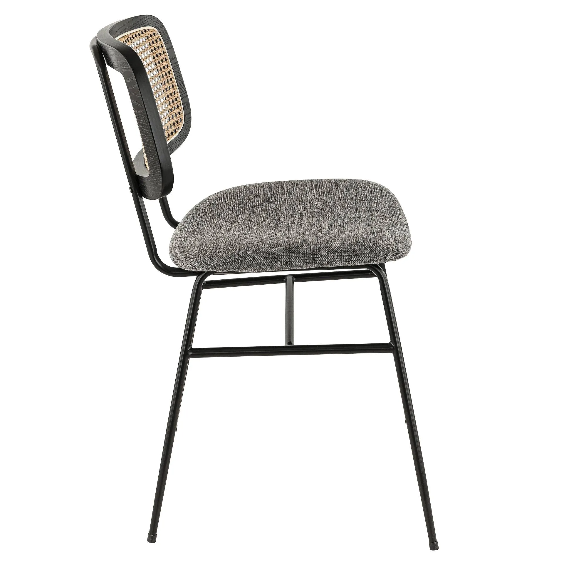 Stuhl Breda, Polster Grau, Schwarz, Polsterstuhl, Factory Industrie Design 