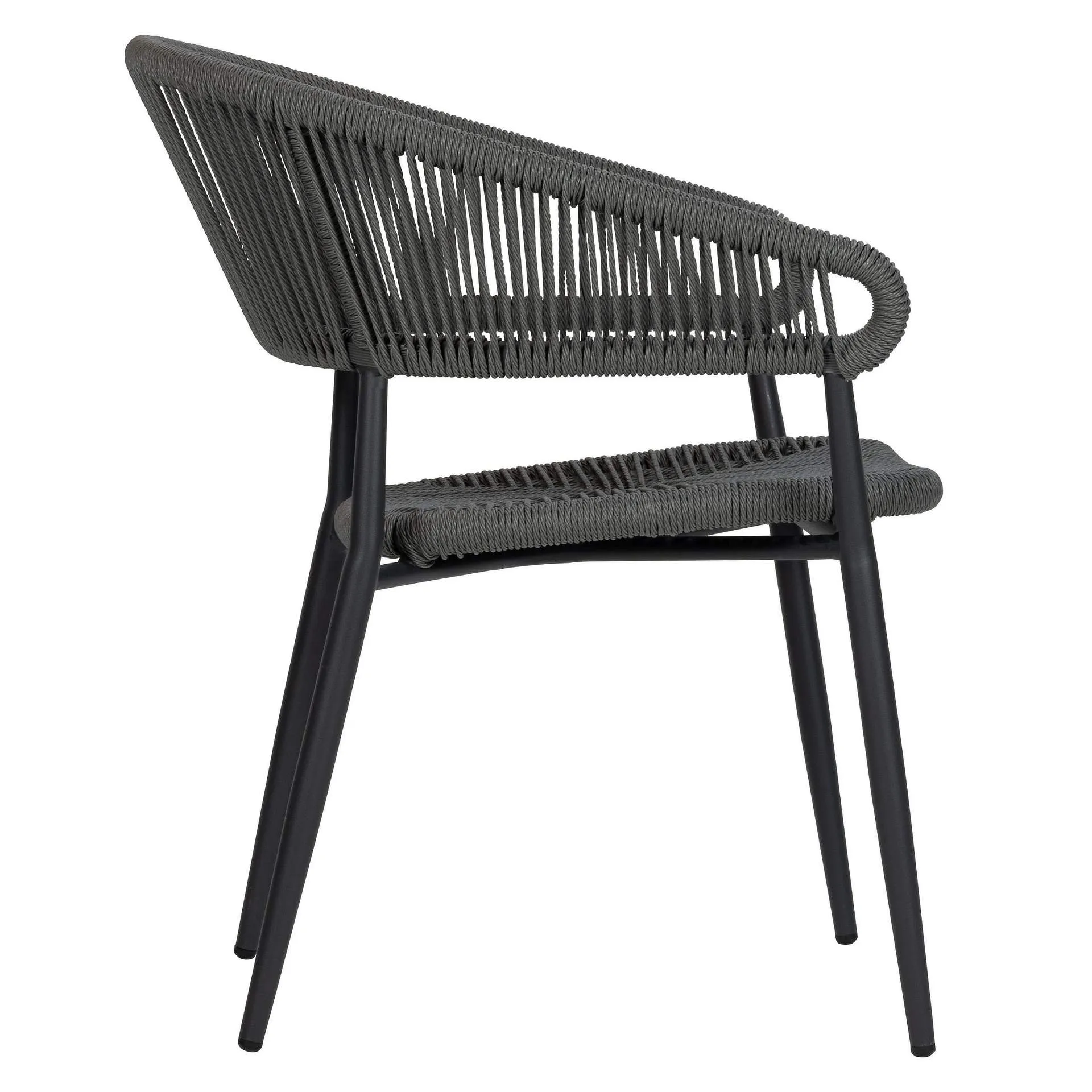 Sessel Toro, Geflecht grey, Seilgeflecht in Binsenoptik, Terrassensessel, Outdoorsessel