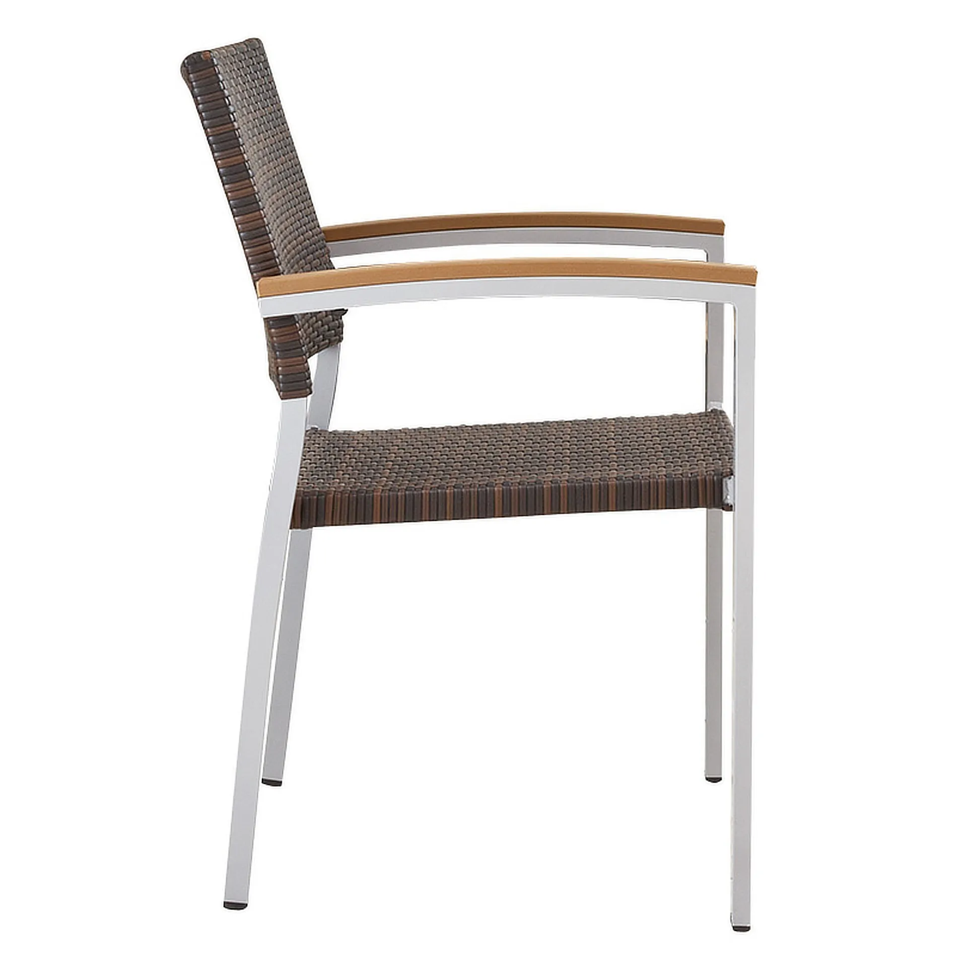 Stuhl Silva, Gewebe burned, Polyrattan, Gestell Silber, Terrassenstuhl, Outdoorstuhl