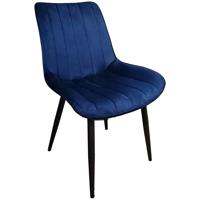 Stuhl Simon, Polster Blau, Gestell Anthrazit, Polsterstuhl, Factory Industrie Design