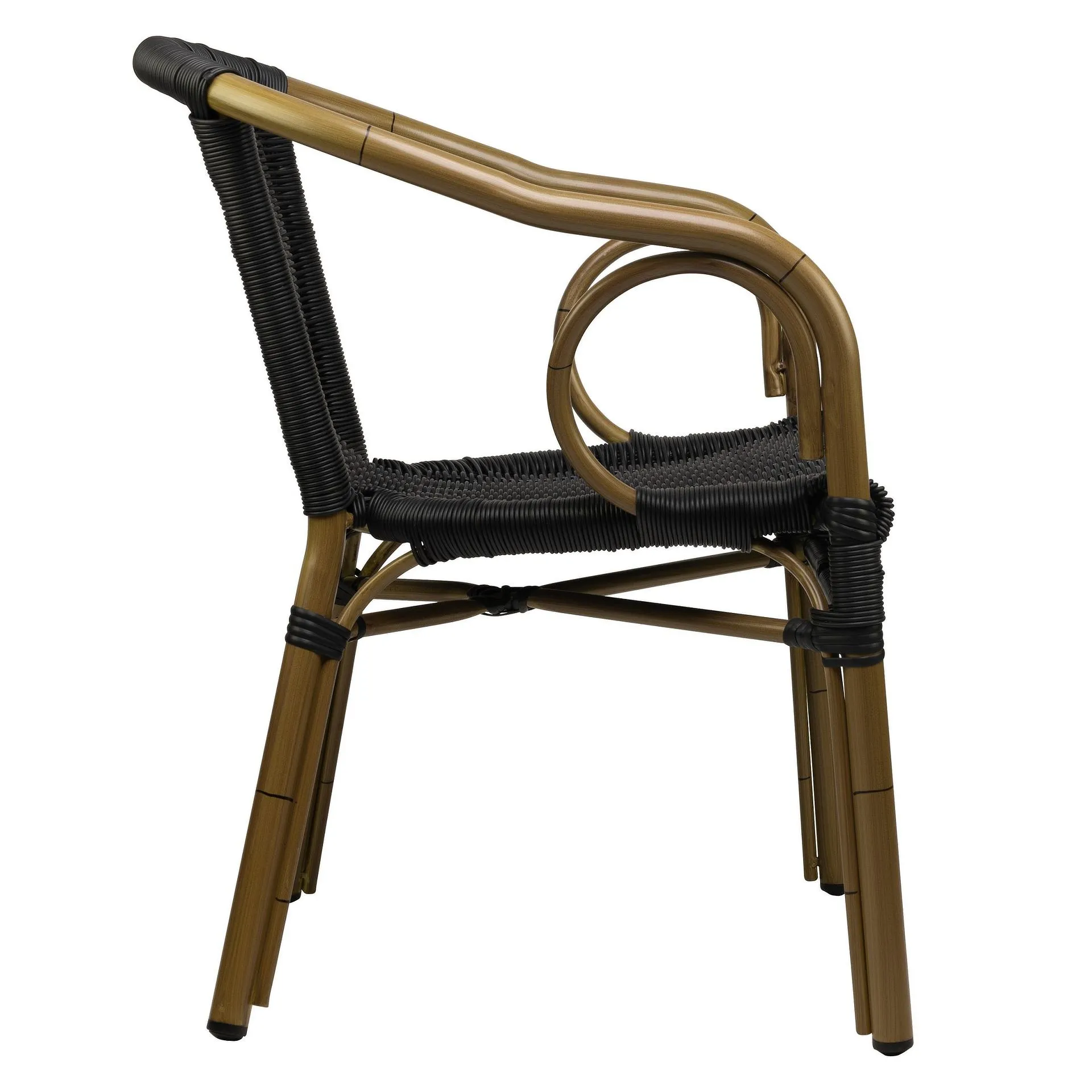 Stuhl Hulda, Gewebe black, Polyrattan, Terrassenstuhl, Outdoorstuhl
