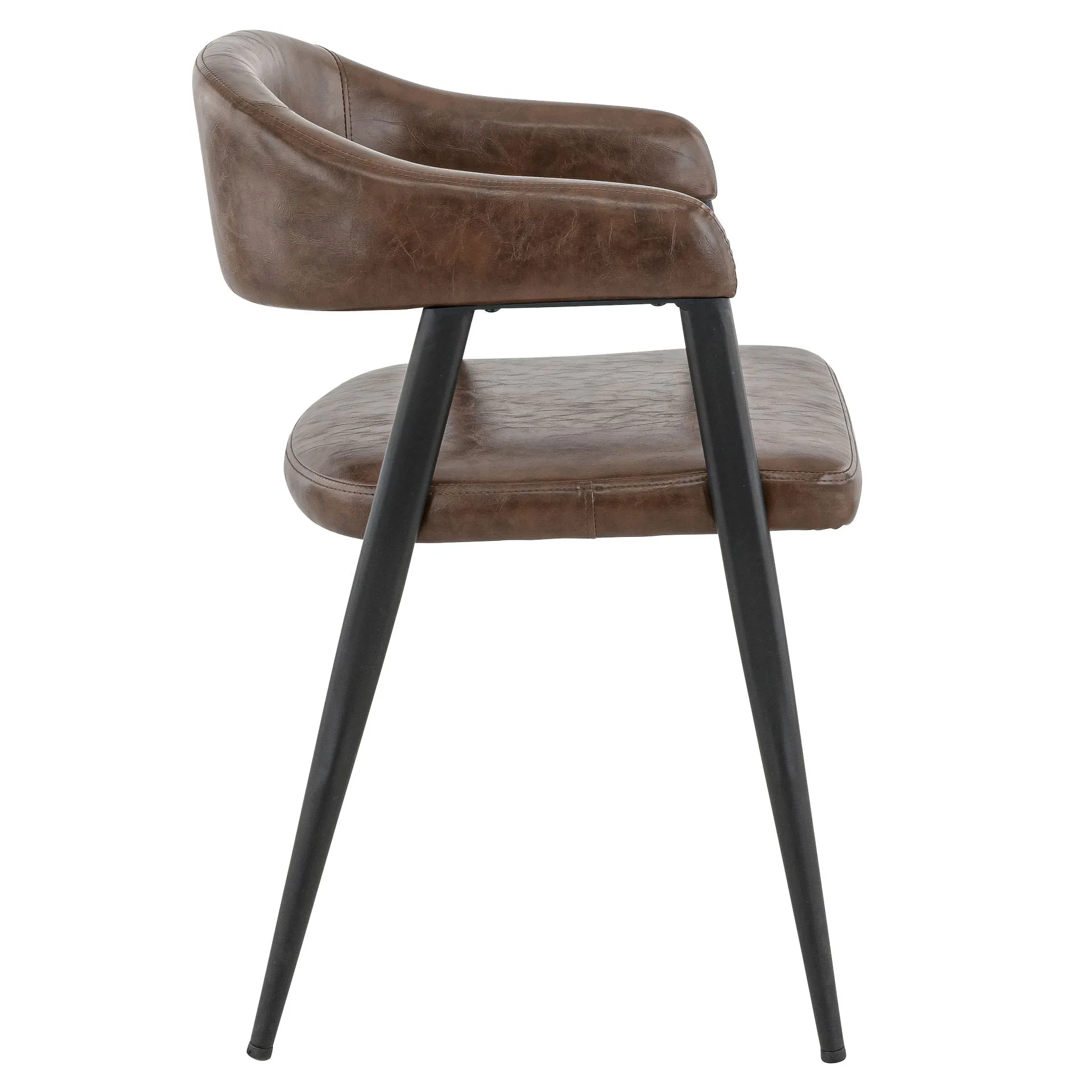 Stuhl Edgar, Polster Brown, Schwarz, Polsterstuhl, Factory Industrie Design