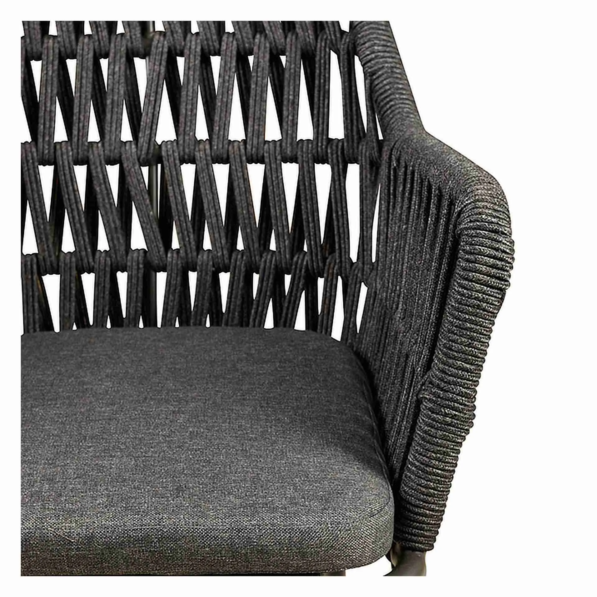 Sessel Kiki, Geflecht grau, Textilen, Terrassensessel, Outdoorsessel