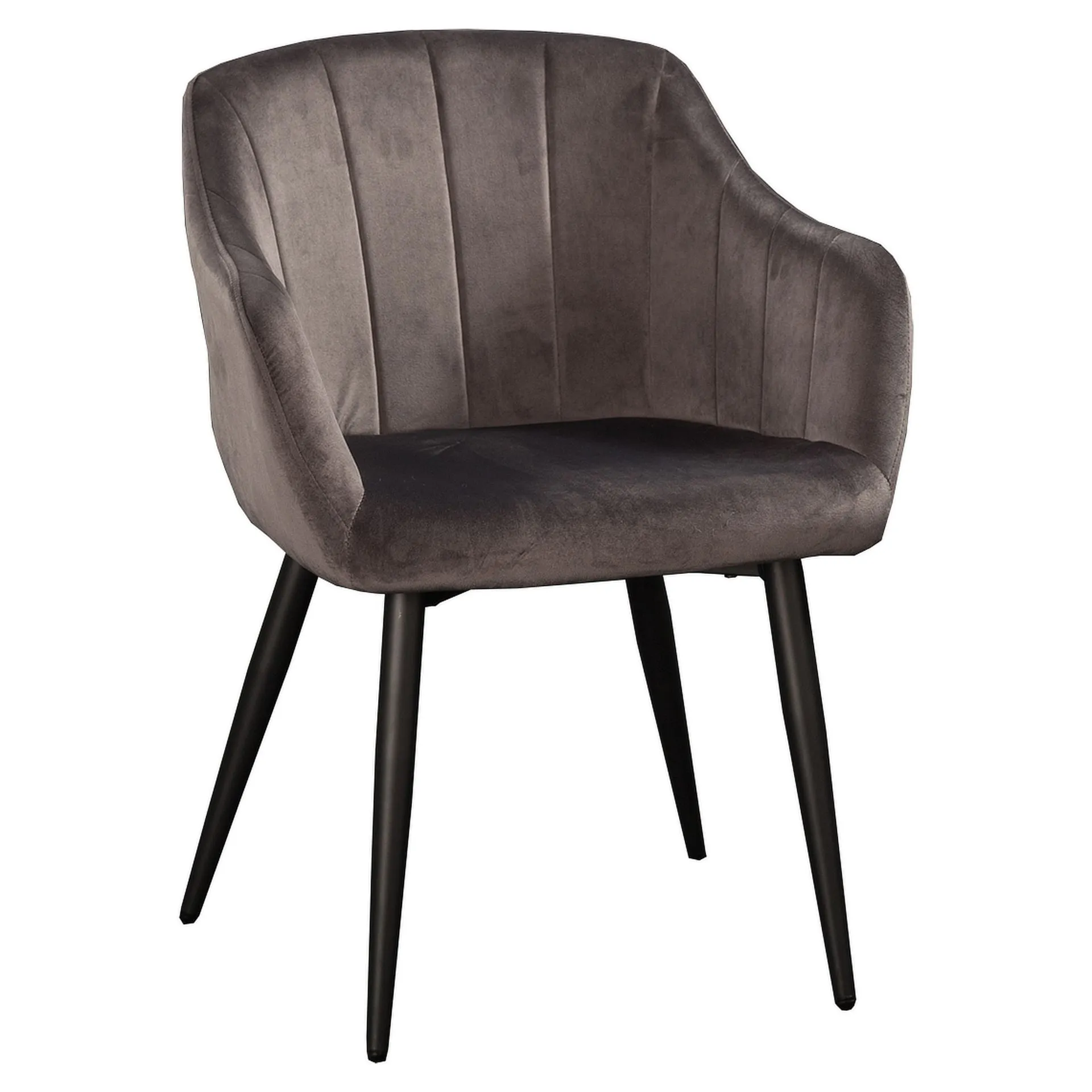 Stuhl Lewin, Polster Anthrazit, Gestell schwarz, Polsterstuhl, Factory Industrie Design