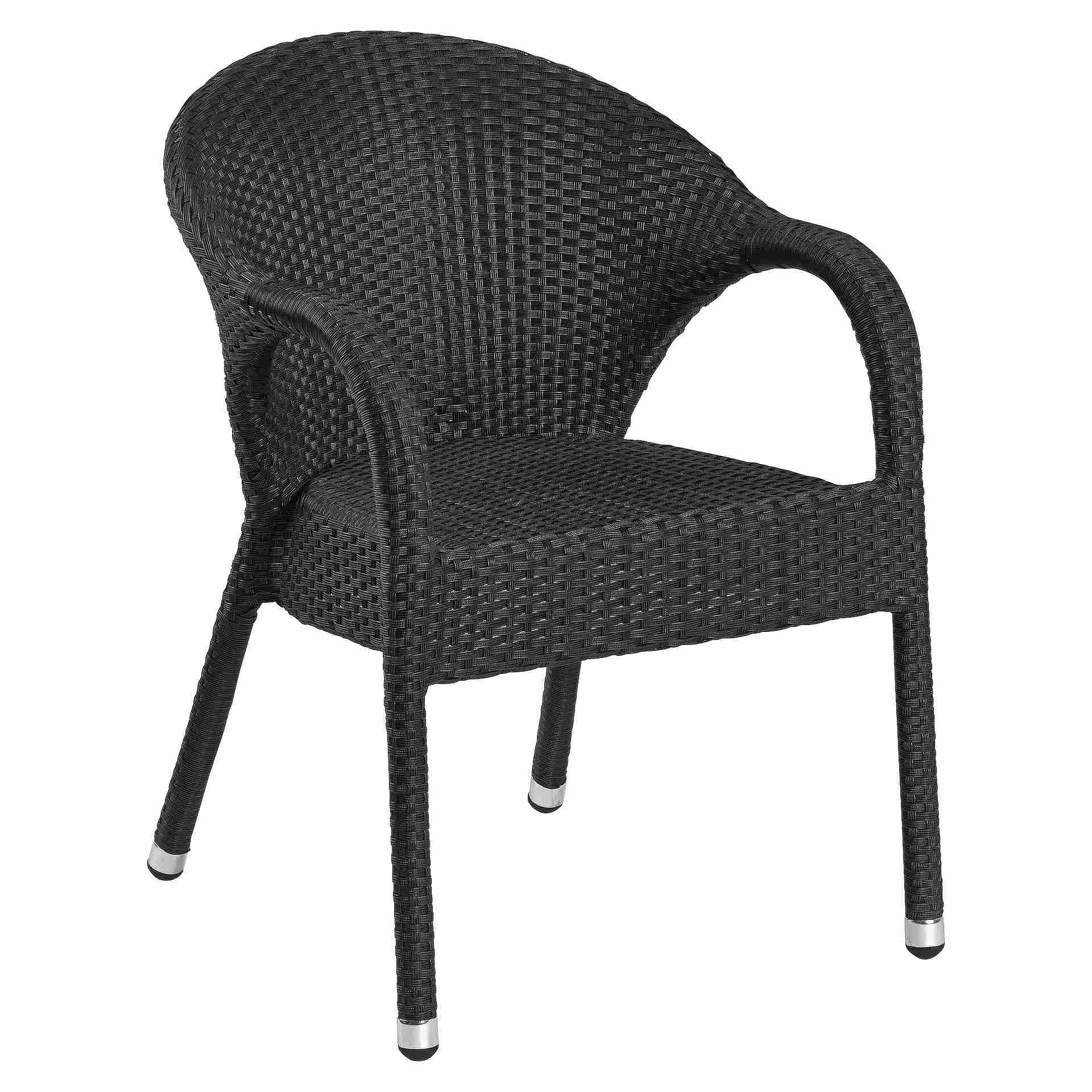 Sessel Eskil, Geflecht schwarz, Polyrattan, Terrassensessel, Outdoorsessel
