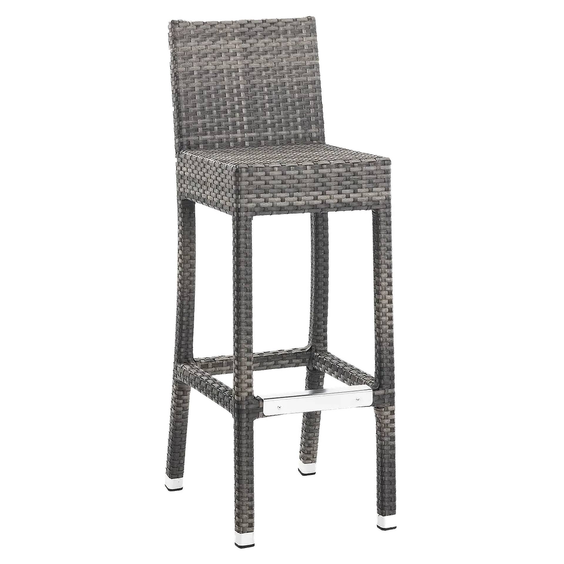 Hocker Elly, Geflecht roca, Polyrattan, Terrassenbarhocker, Outdoorbarhocker