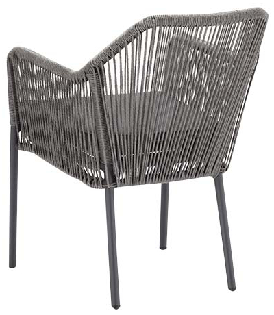 Marlis-Grey-Hinten Sessel Marlis, Geflecht grey, Kunststoff Seilgeflecht, Terrassensessel, Outdoorsessel- Hinten