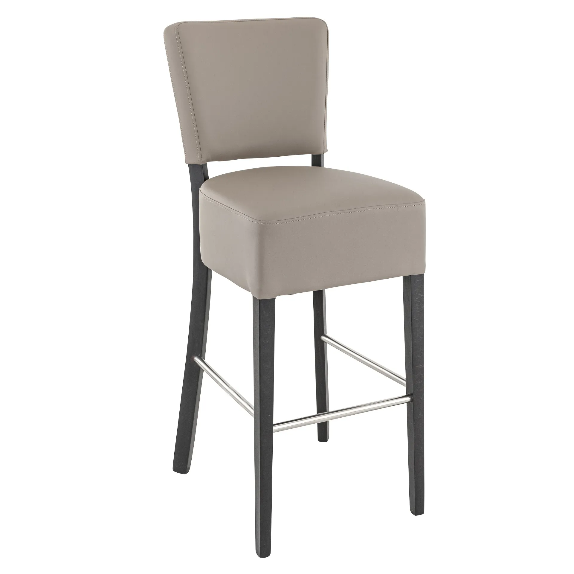 Hocker Hardy, Polster Taupe, Wenge, Polsterbarhocker, Gastronomiebarhocker