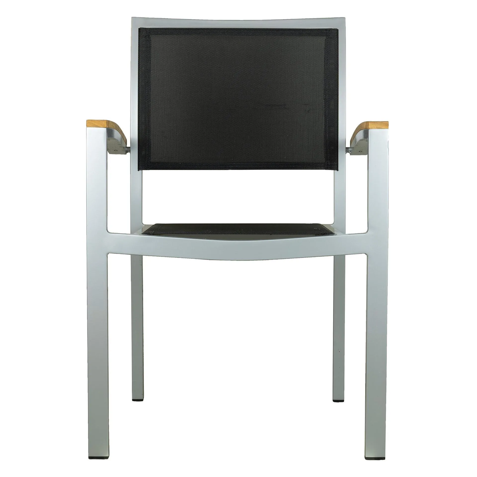 Stuhl Carmen, Gewebe black, Textilen, Gestell silver, Terrassenstuhl, Outdoorstuhl