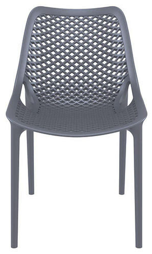 Air-grey-Front Stuhl Air Dark Grey Fiberglas Polypropylen Terrassenstuhl Outdoorstuhl - Front