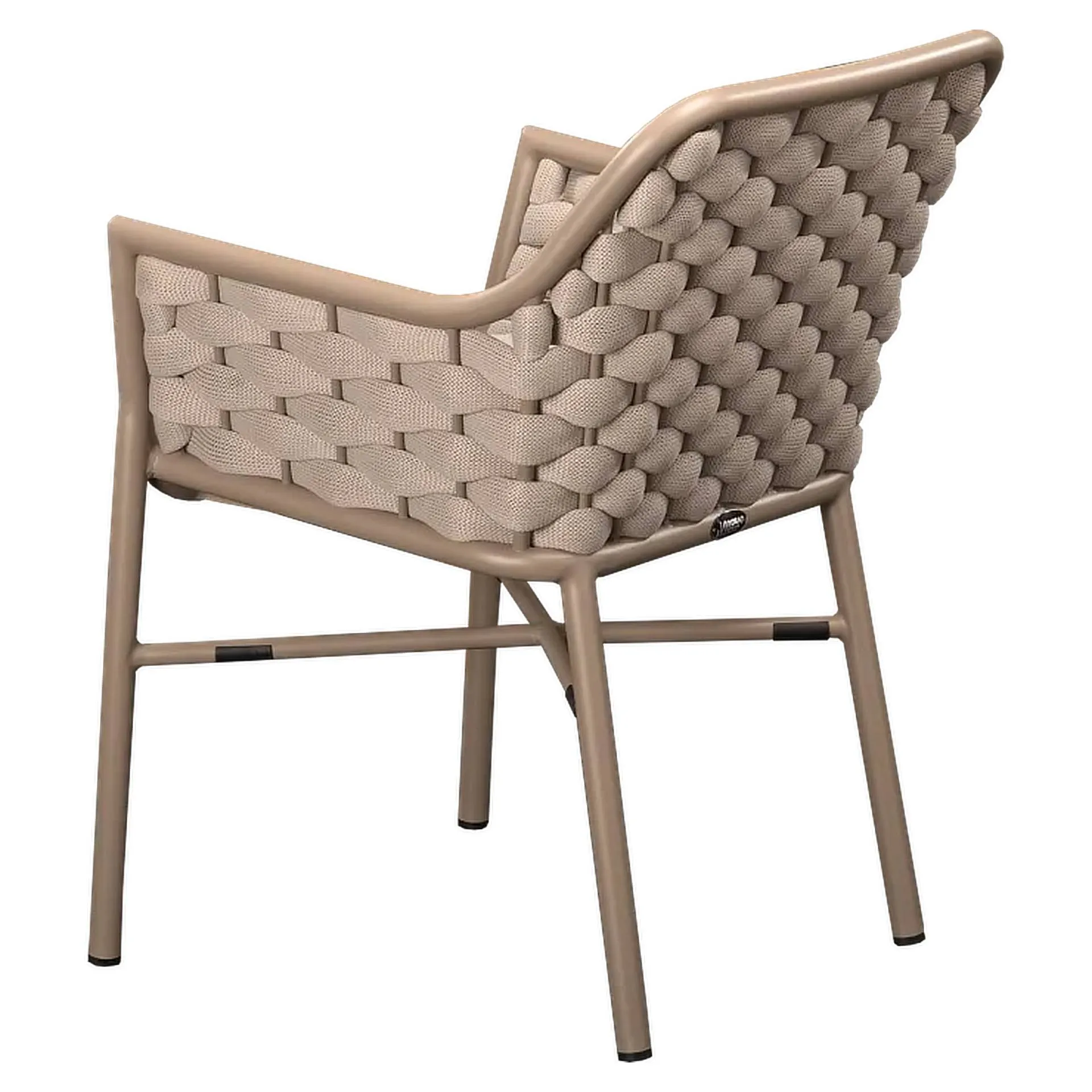 Stuhl Putri, Geflecht greige, Textilen, Terrassenstuhl, Outdoorstuhl