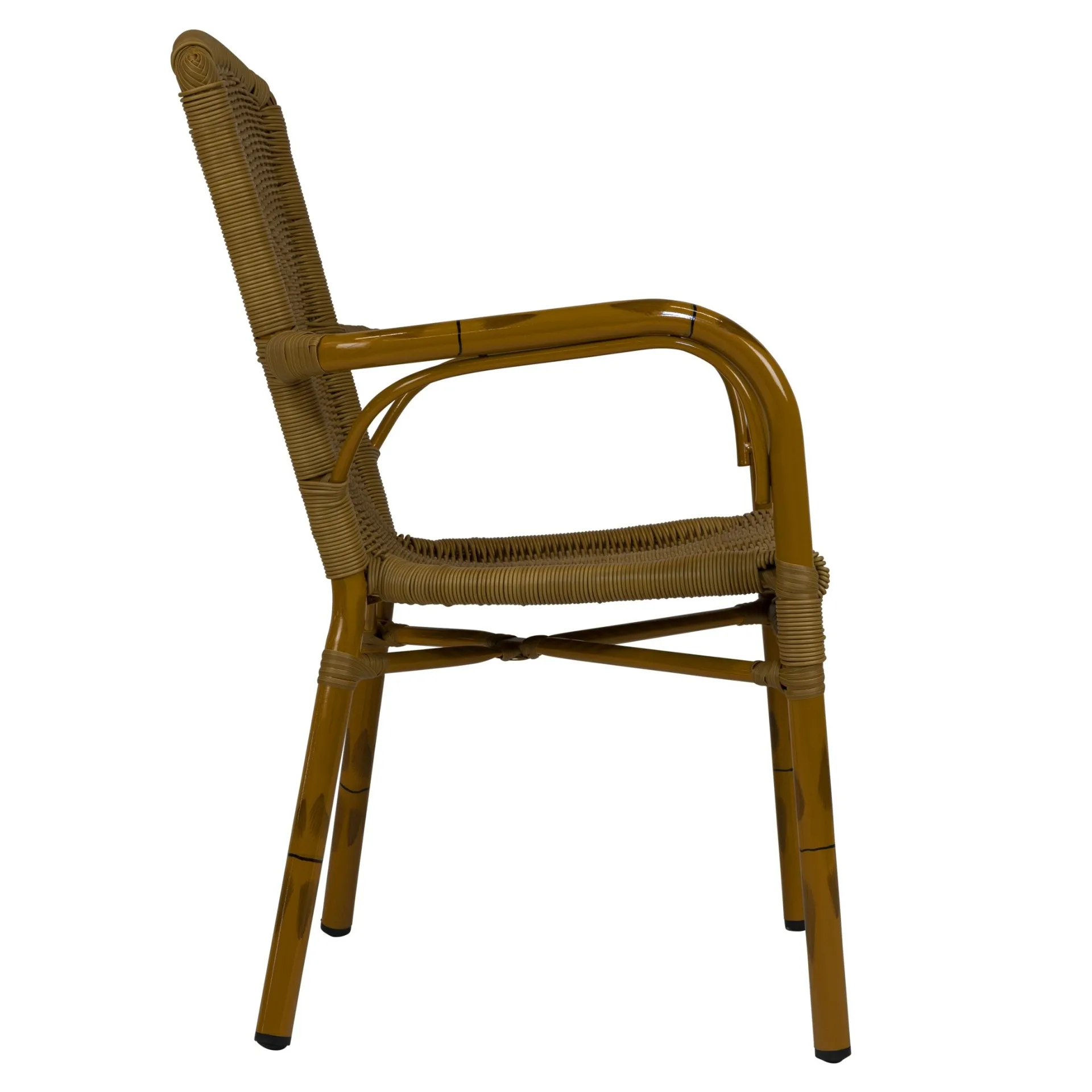 Stuhl Bertold, Gewebe natural, Polyrattan, Terrassenstuhl, Outdoorstuhl