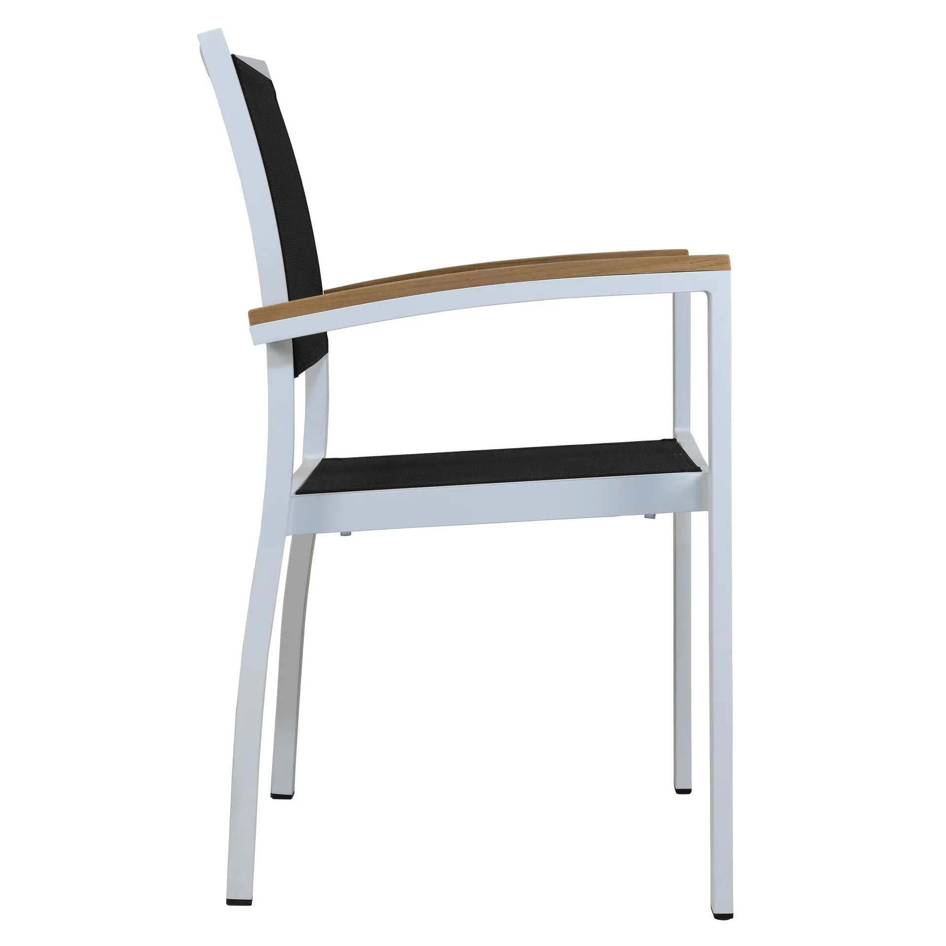 Stuhl Carmen, Gewebe black, Textilen, Gestell white, Terrassenstuhl, Outdoorstuhl