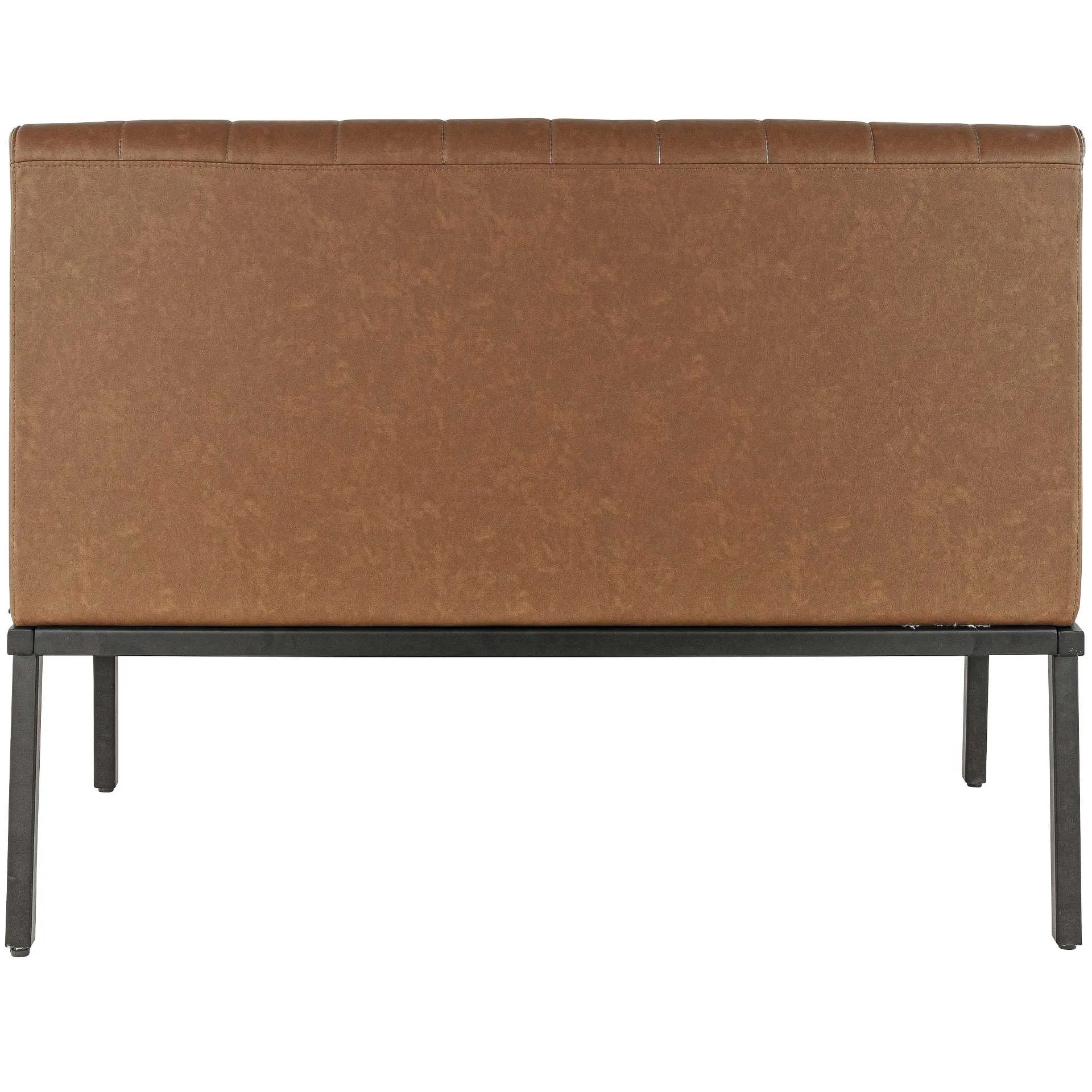 Bank Lukas, Polster Cognac, Gestell schwarz, Polsterbank, Factory Industrie Design 