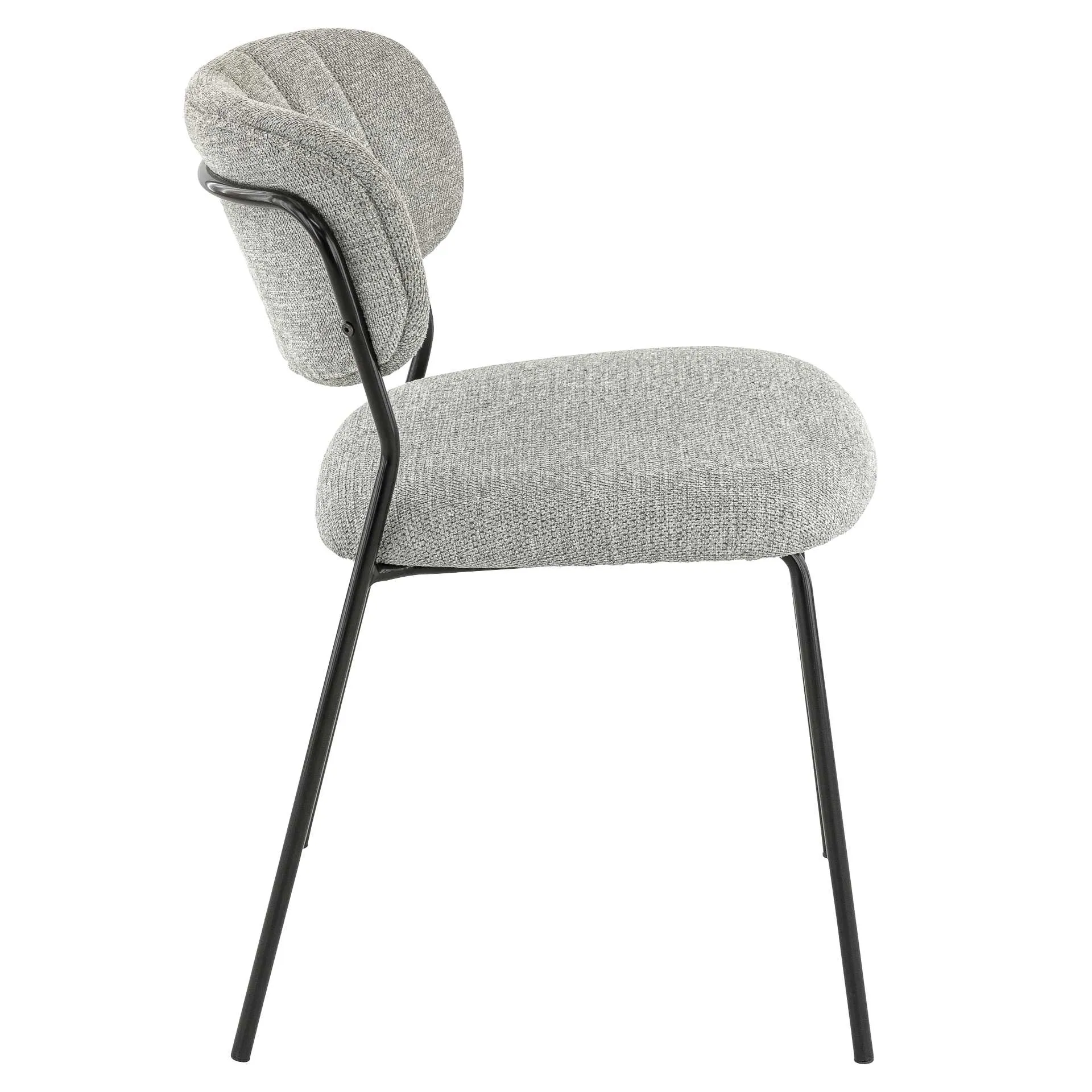 Stuhl Clinton, Polster Grau, Schwarz, Polsterstuhl, Factory Industrie Design
