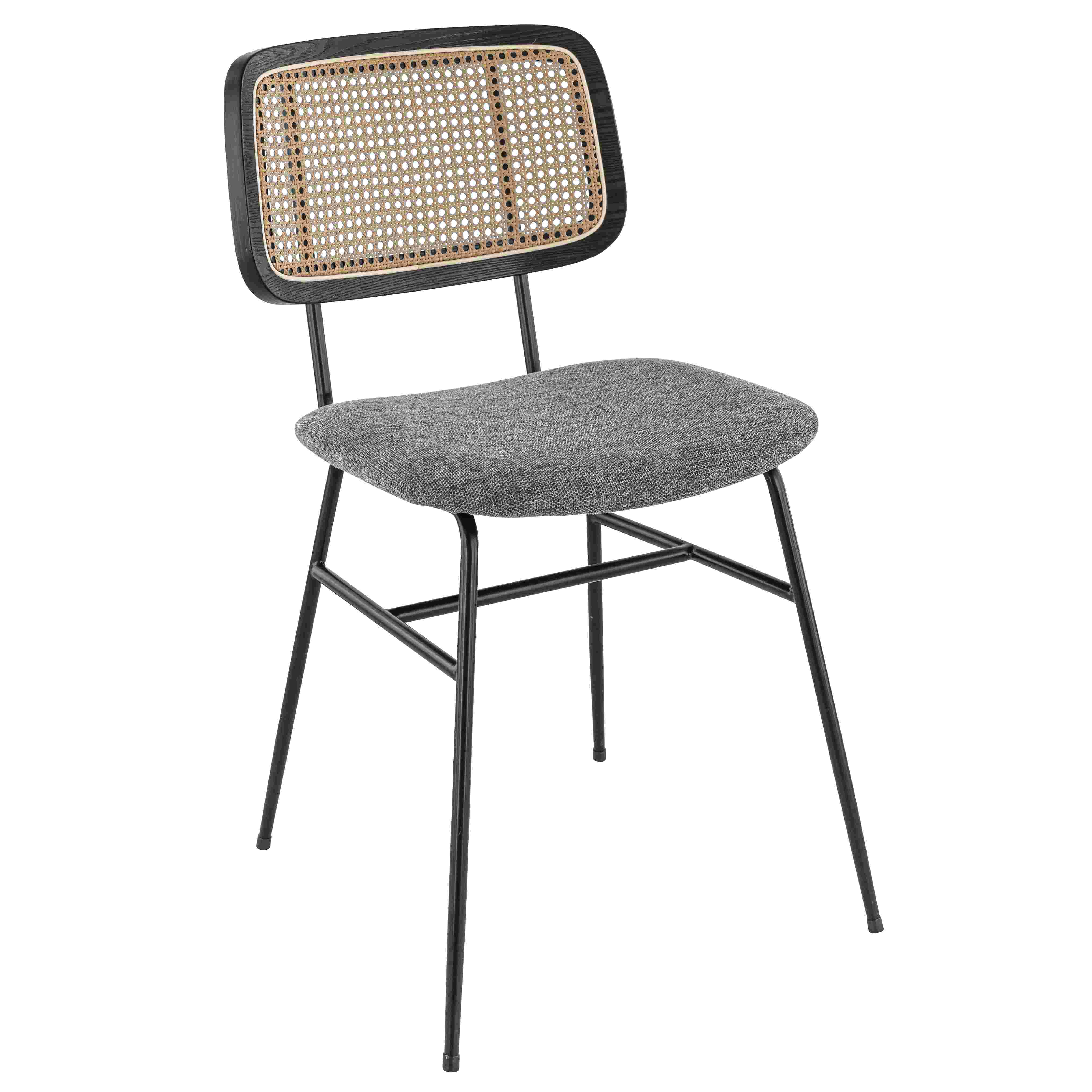 Stuhl Breda, Polster Grau, Schwarz, Polsterstuhl, Factory Industrie Design Stuhl Breda, Polster Grau, Schwarz, Polsterstuhl, Factory Industrie Design