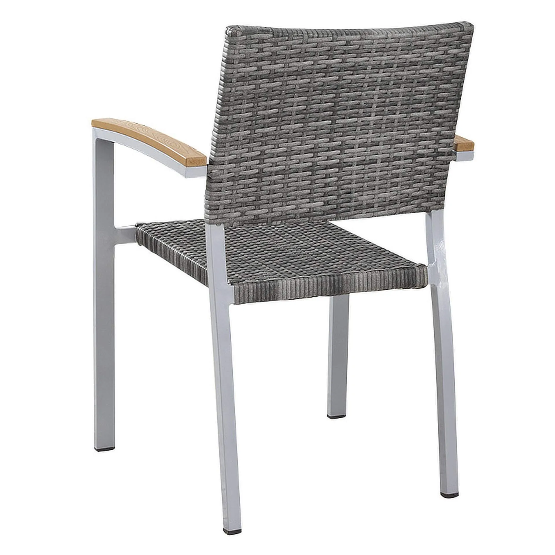 Stuhl Silva, Gewebe grey, Polyrattan, Gestell Silber, Terrassenstuhl, Outdoorstuhl