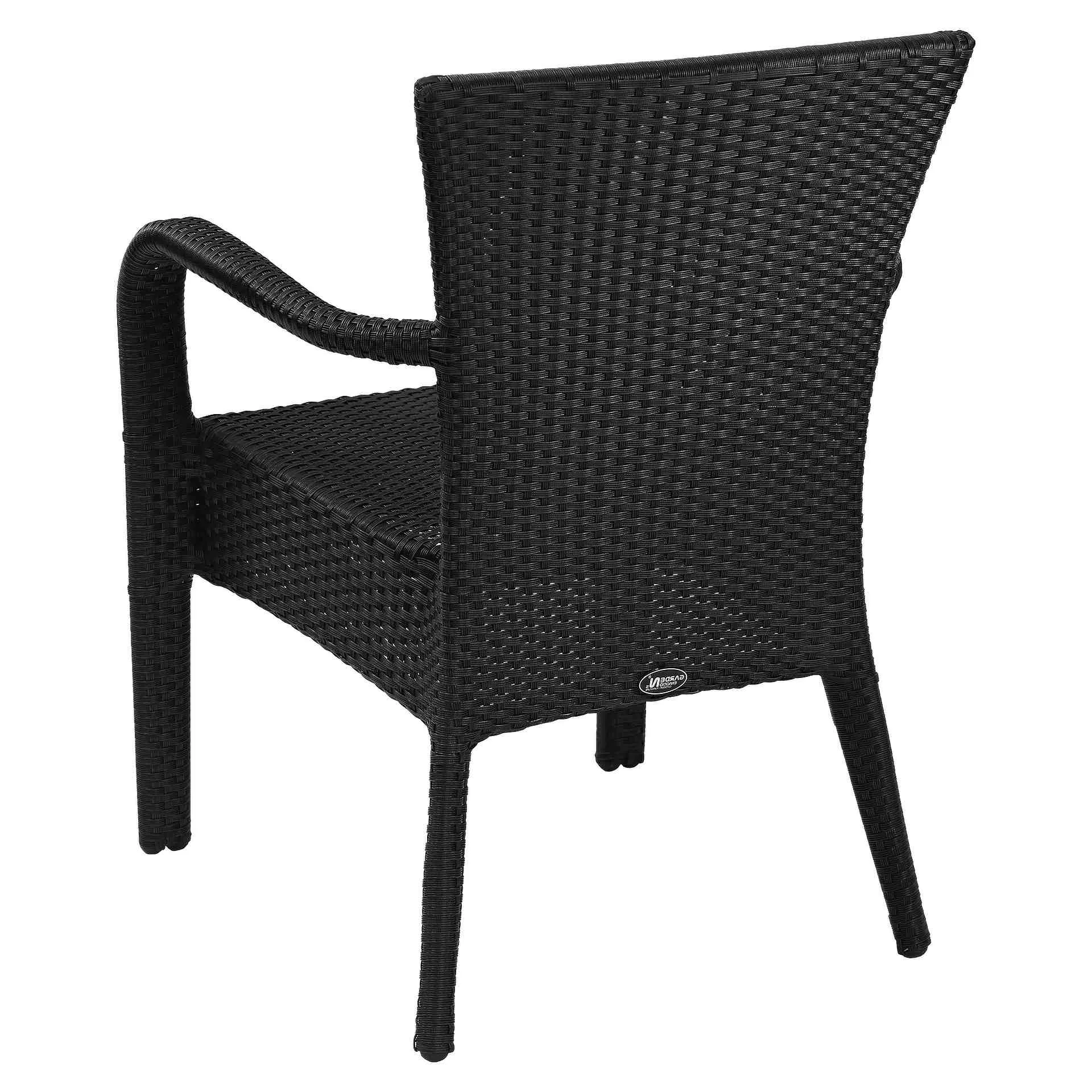 Stuhl Johny, Geflecht schwarz, Polyrattan, Terrassenstuhl, Outdoorstuhl