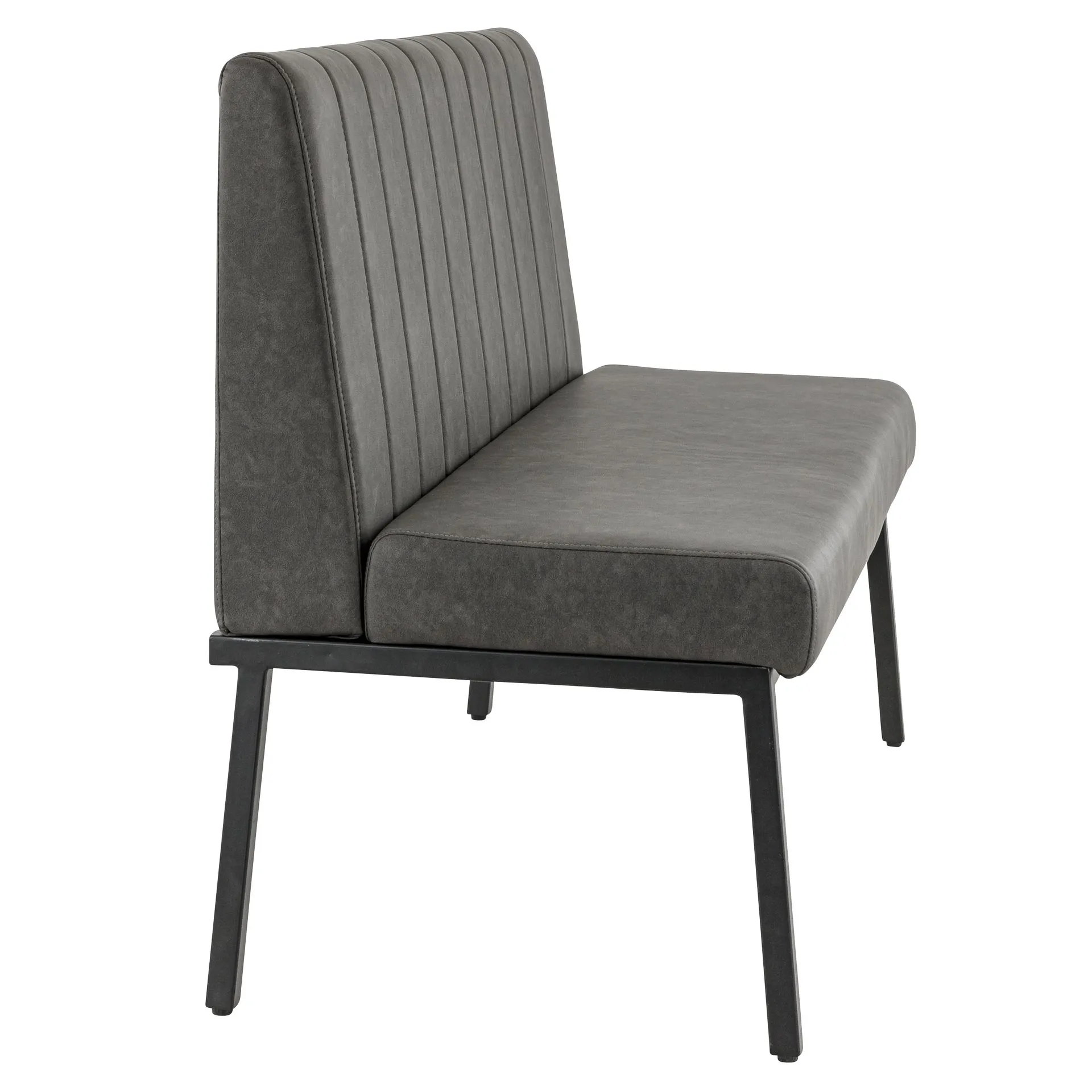Bank Lukas, Polster Anthrazit, Gestell schwarz, Polsterbank, Factory Industrie Design 