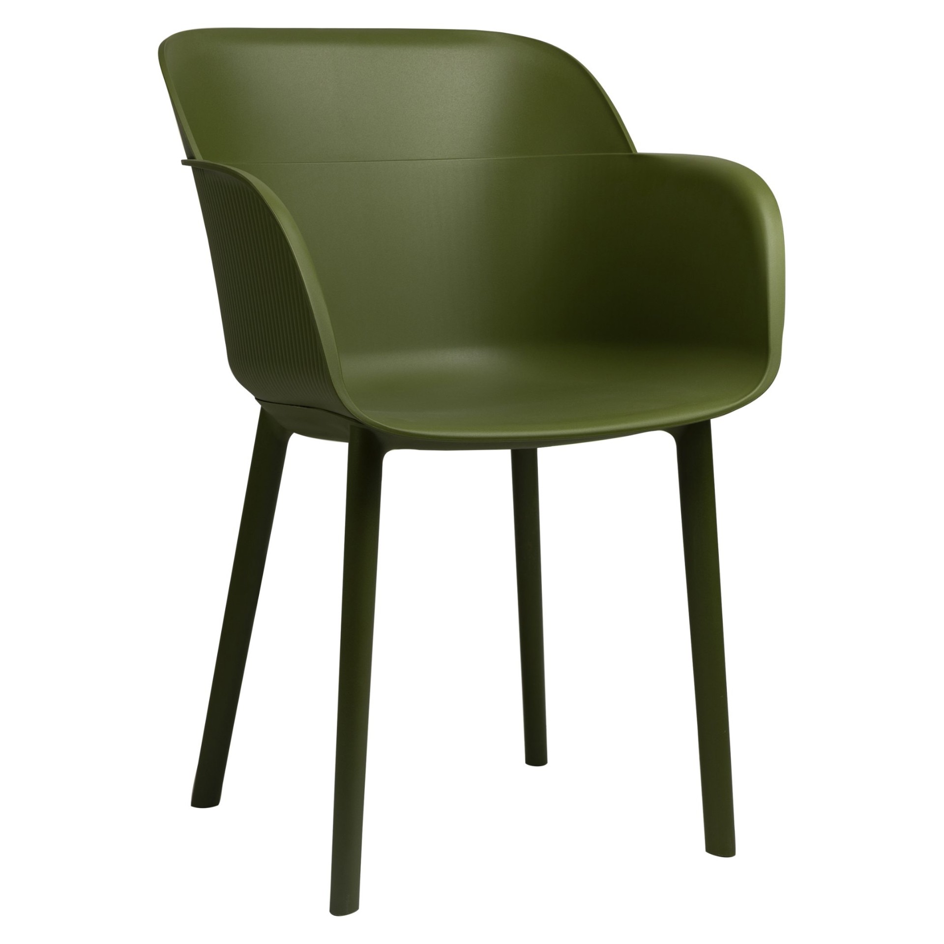 Stuhl Opal Khaki FiberglasPolypropylen, Terrassenstuhl, Outdoorstuhl