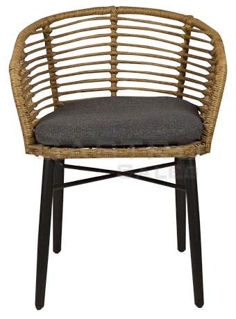 Sessel Hilka, Geflecht natur, Korbgeflecht, Terrassensessel, Outdoorsessel - Front