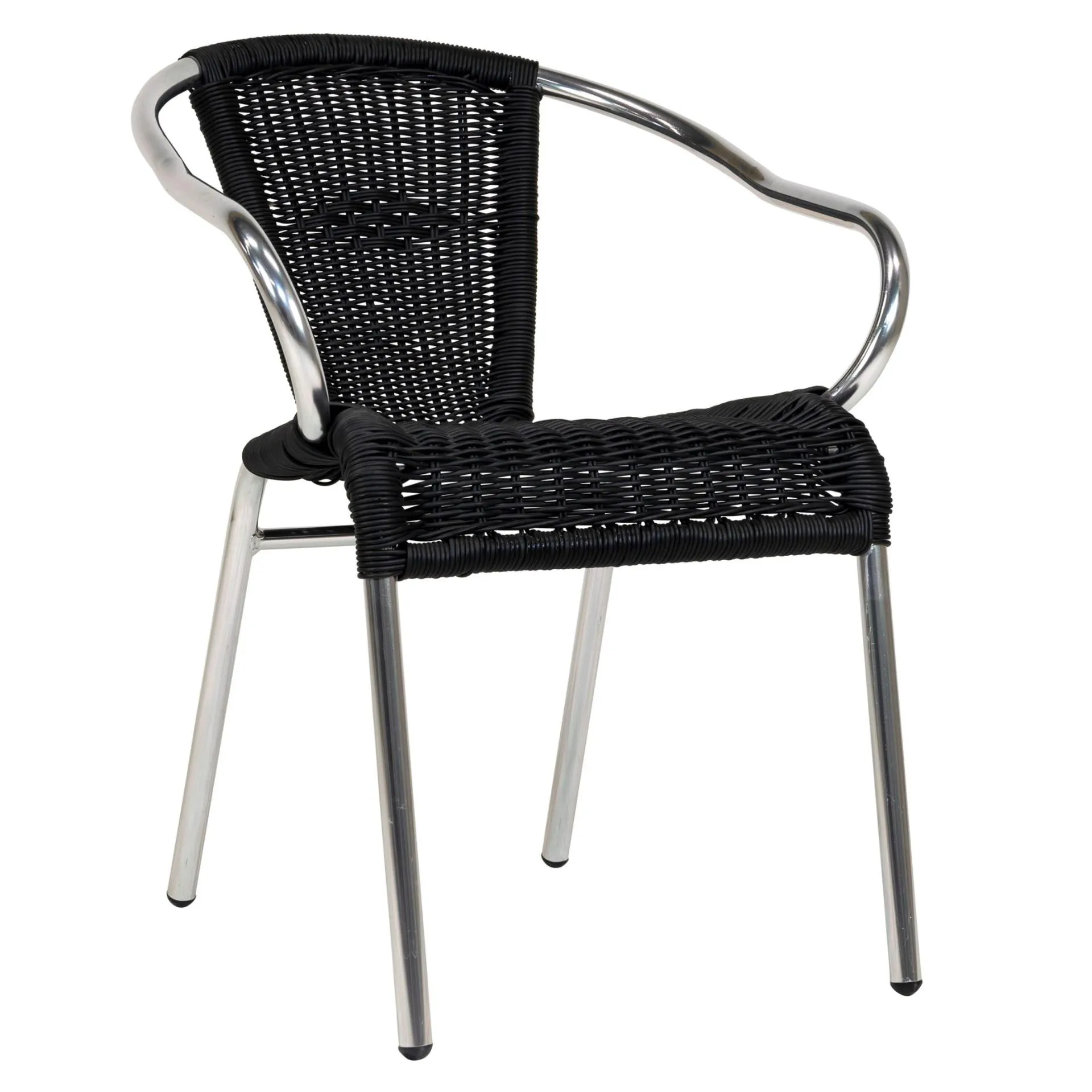 Stuhl Leopold, Gewebe black, Polyrattan, Terrassenstuhl, Outdoorstuhl
