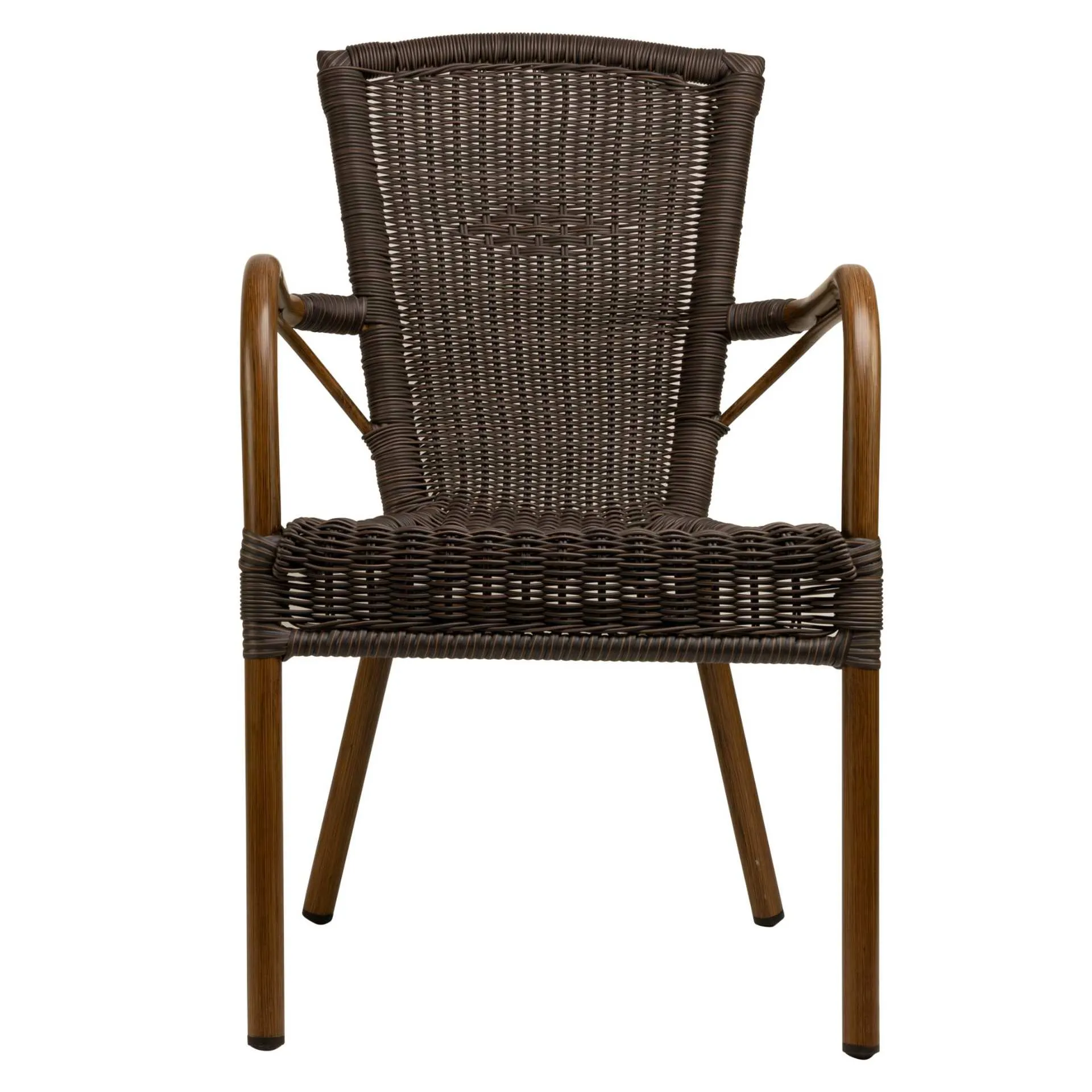 Stuhl Bertold, Gewebe coffee, Polyrattan, Terrassenstuhl, Outdoorstuhl