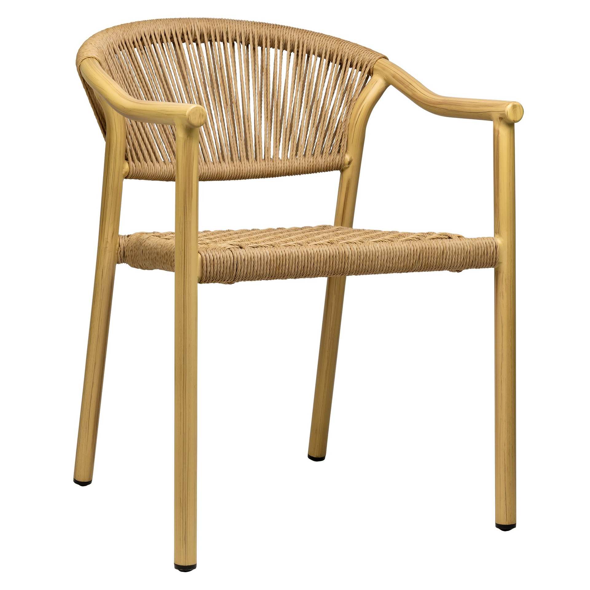 Stuhl Marlon, Geflecht natur, Seilgeflecht, Terrassenstuhl, Outdoorstuhl