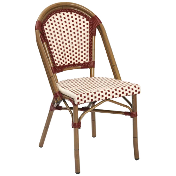 Stuhl Ulrike, Gewebe rot-beige, Polyrattan, Terrassenstuhl, Outdoorstuhl Stuhl Ulrike, Gewebe rot-beige, Polyrattan, Terrassenstuhl, Outdoorstuhl