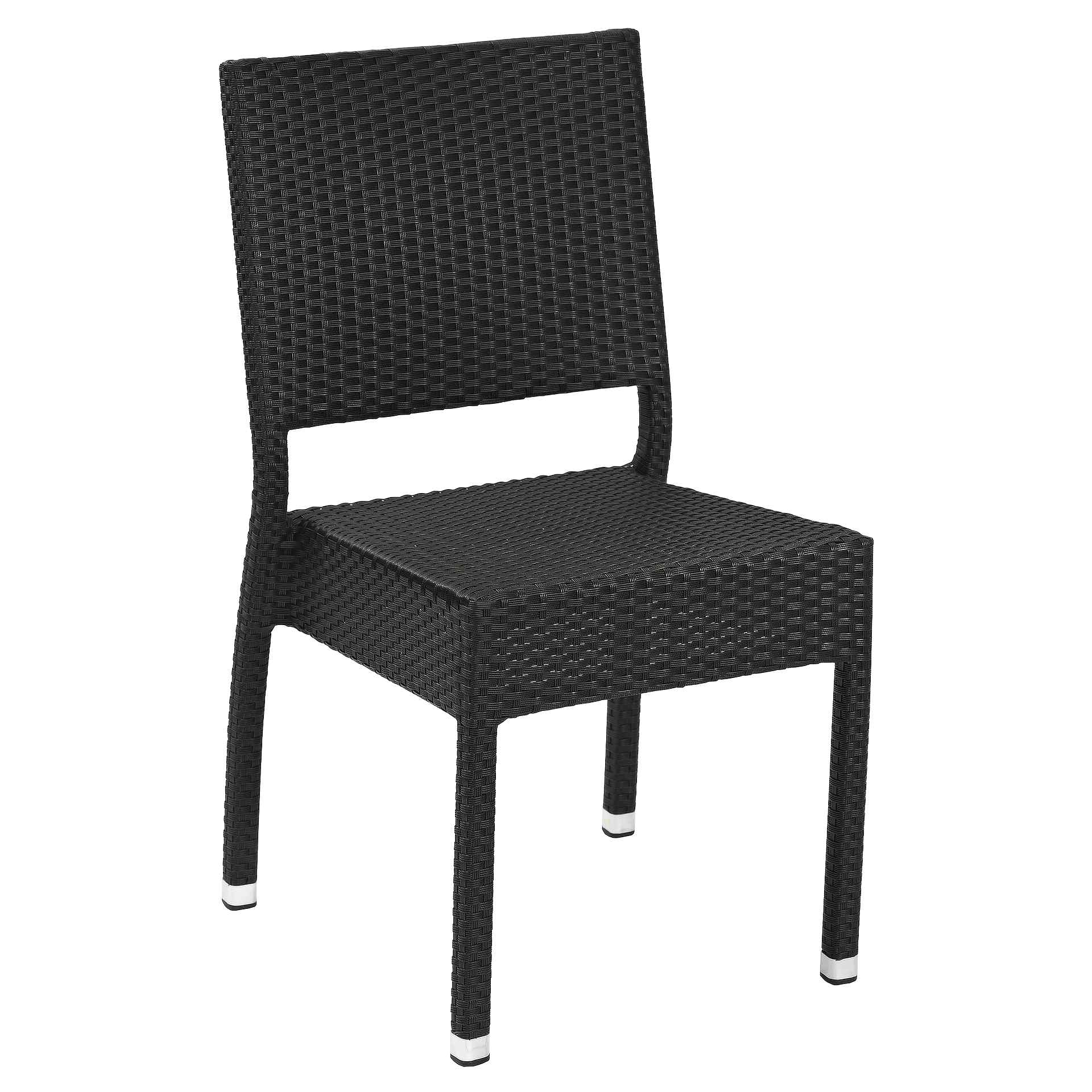 Stuhl Lida, Geflecht schwarz, Polyrattan, Terrassenstuhl, Outdoorstuhl