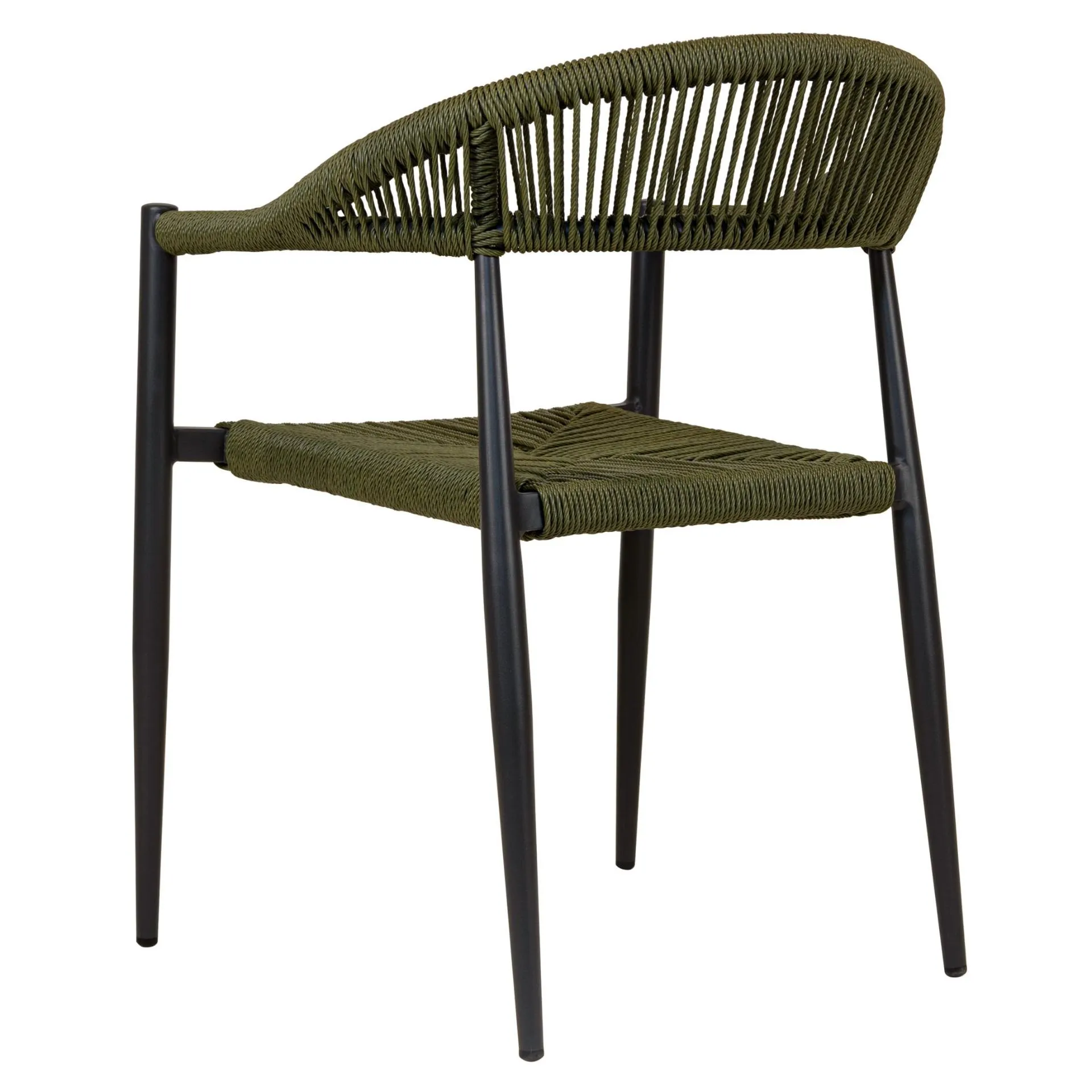 Sessel Nessa, Geflecht olive, Seilgeflecht in Binsenoptik, Terrassensessel, Outdoorsessel