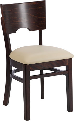 Max-beige Stuhl Max, Polster beige, Nussbaum dunkel, Polsterstuhl, Holzstuhl