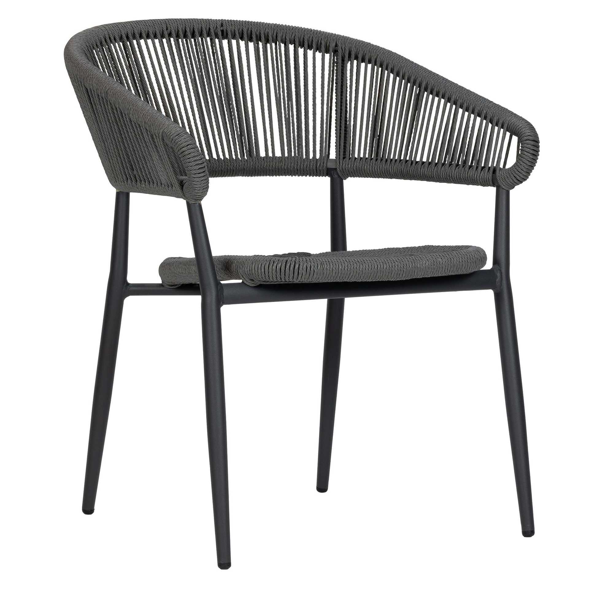 Sessel Toro, Geflecht grey, Seilgeflecht in Binsenoptik, Terrassensessel, Outdoorsessel